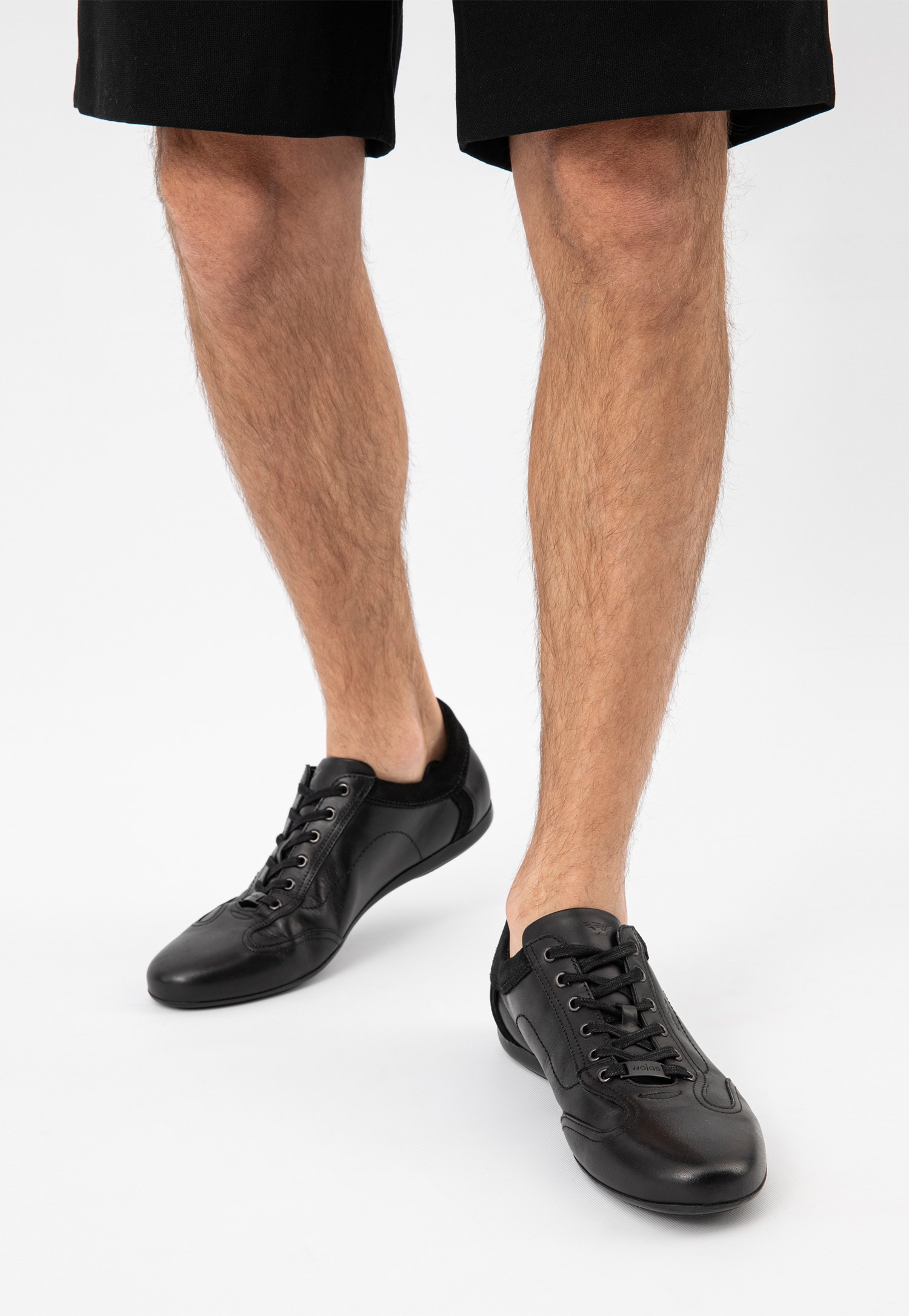 Całoroczne czarne sportowe półbuty męskie