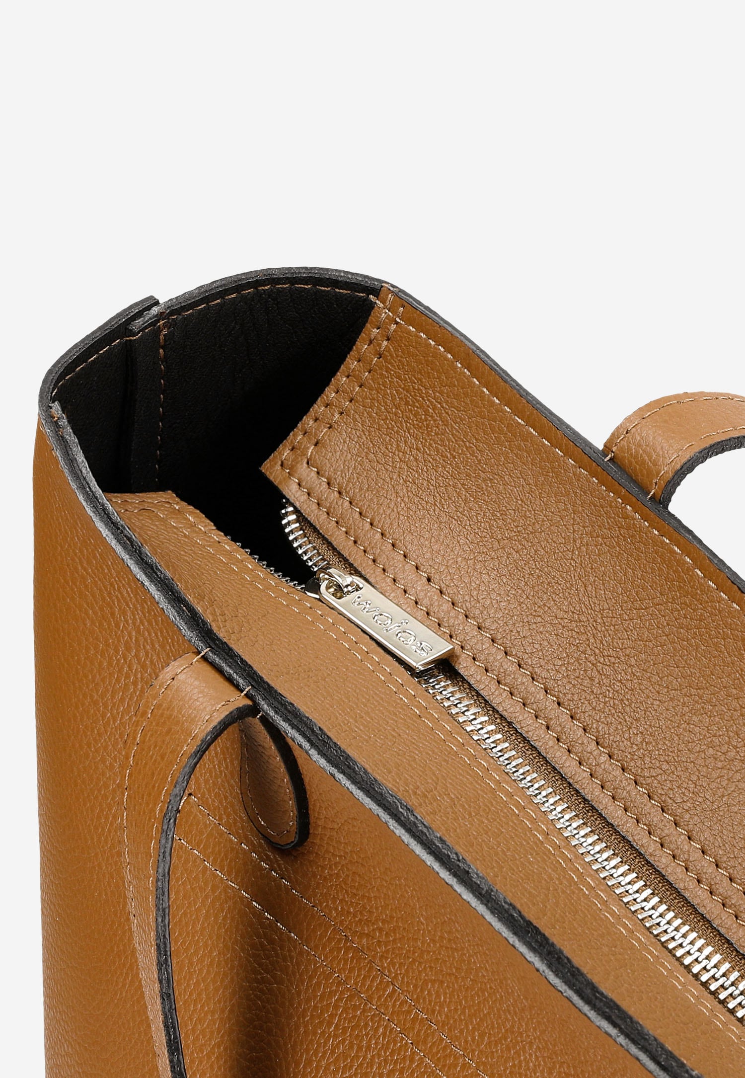 Pojemna skórzana shopperka damska w kolorze brązowym