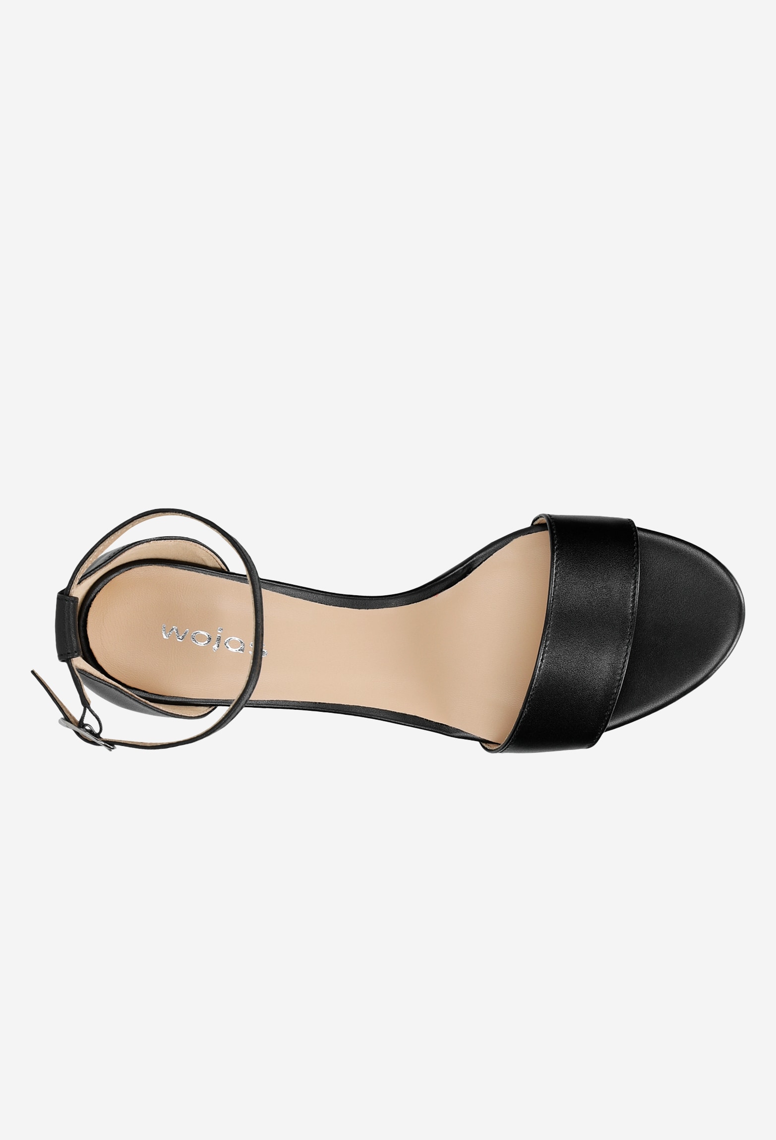 Czarne klasyczne sandały damskie na obcasie