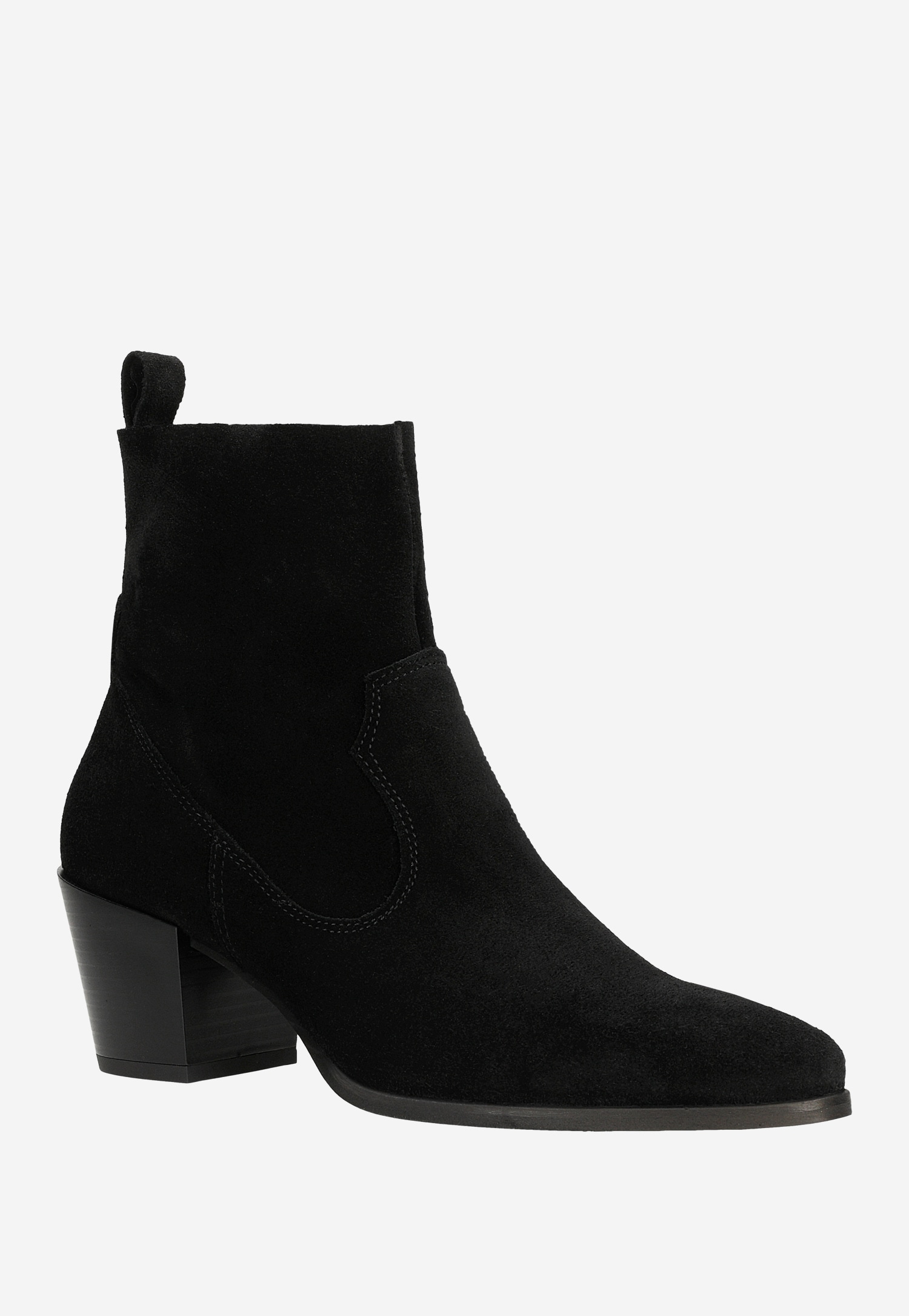 Czarne skórzane kowbojki z niską cholewką