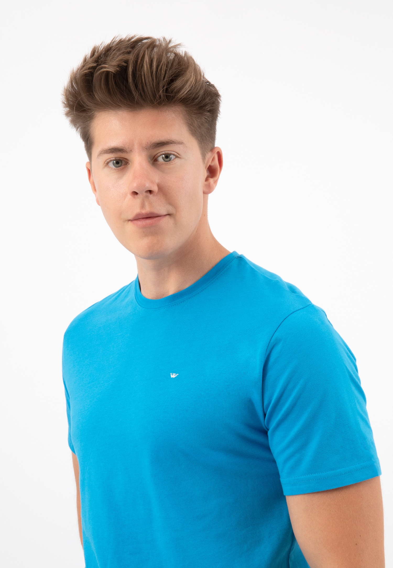 Jasnoniebieski t-shirt męski bawełniany