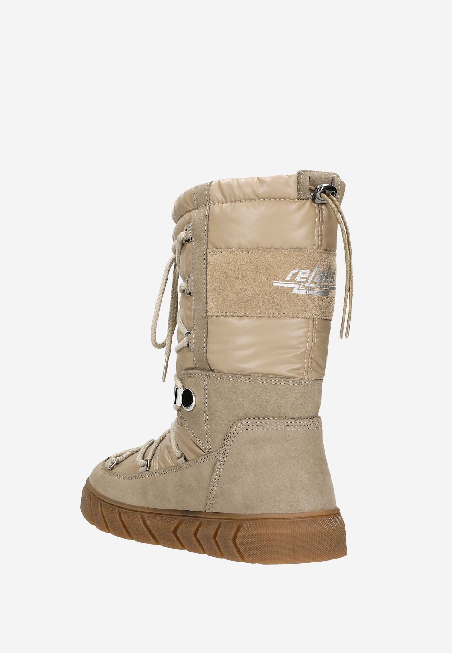 Czarno-niebieskie wsuwane śniegowce damskie RELAKS