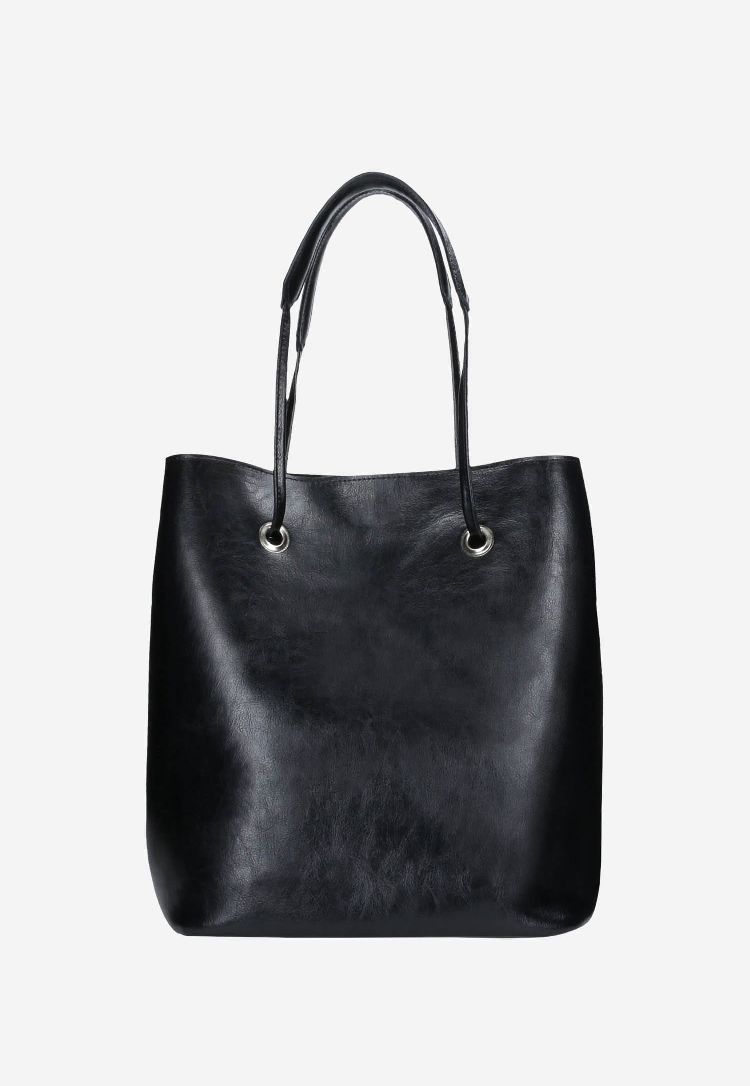 Brązowa duża torebka damska z zewnetrzną kieszenią