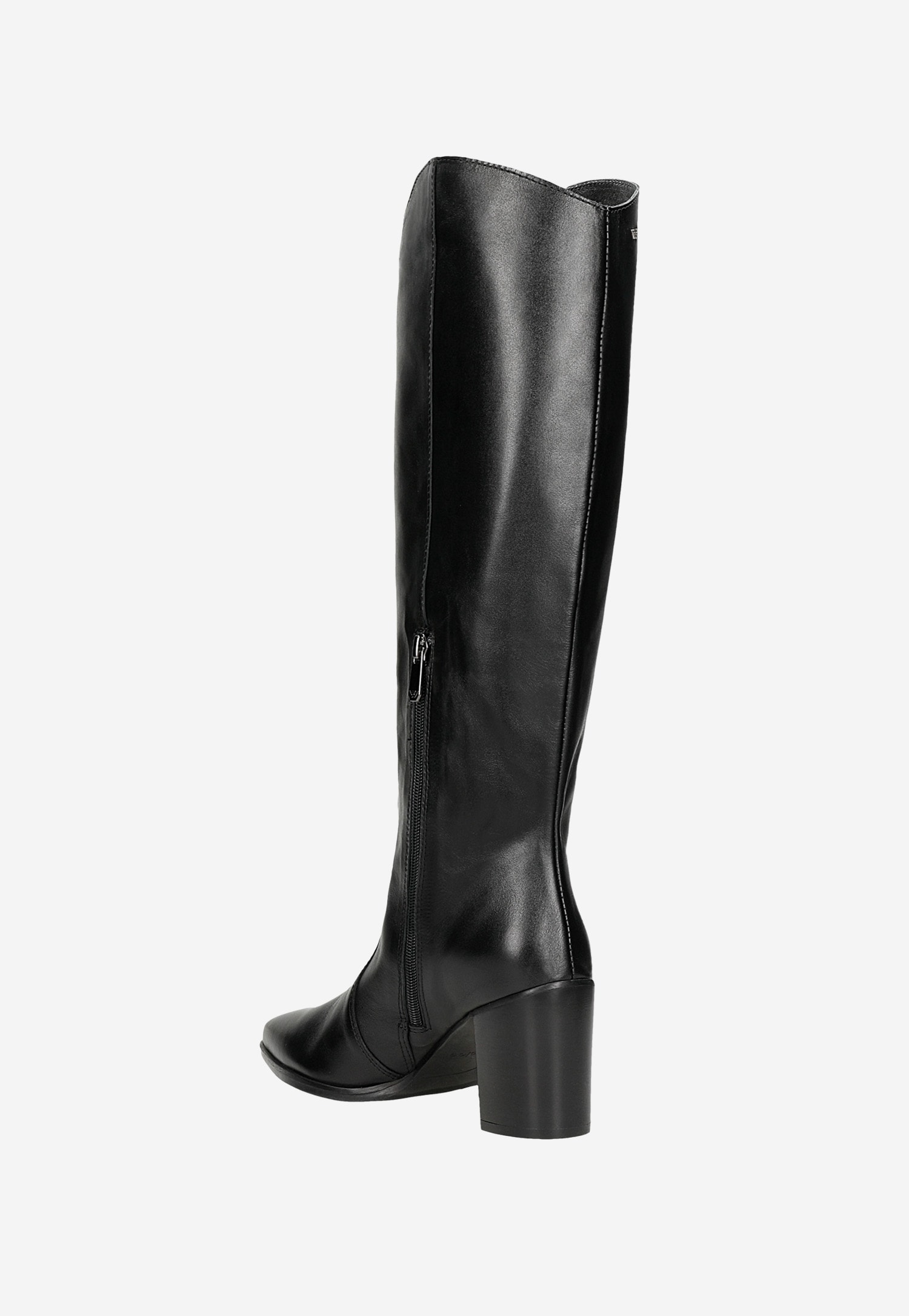 Czarne kozaki typu kowbojki ze skóry licowej