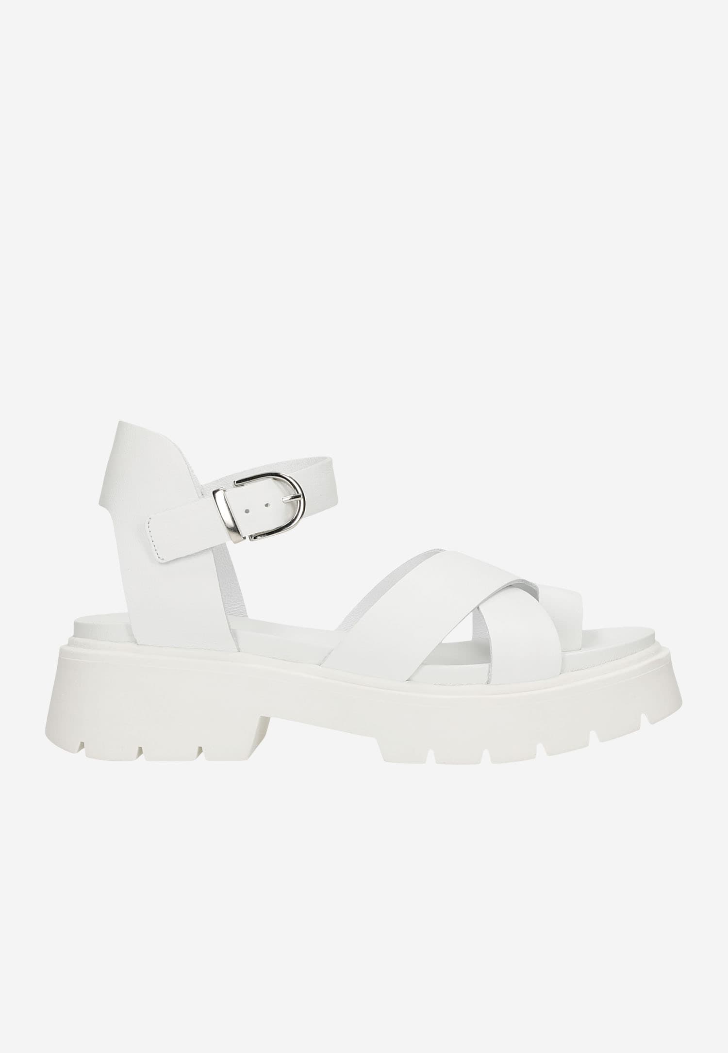 Czarne masywne sandały damskie z szerokimi paskami