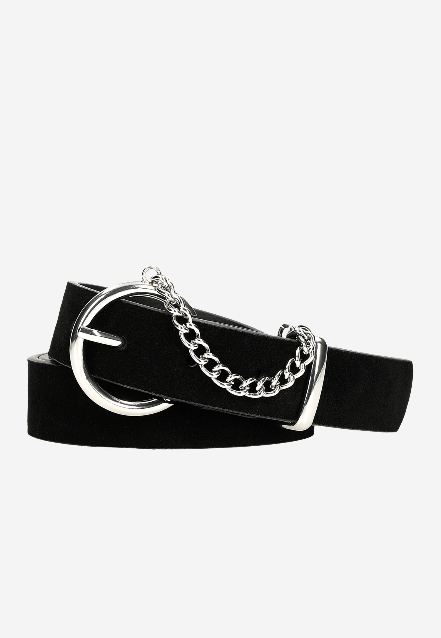 Czarny pasek damski welurowy