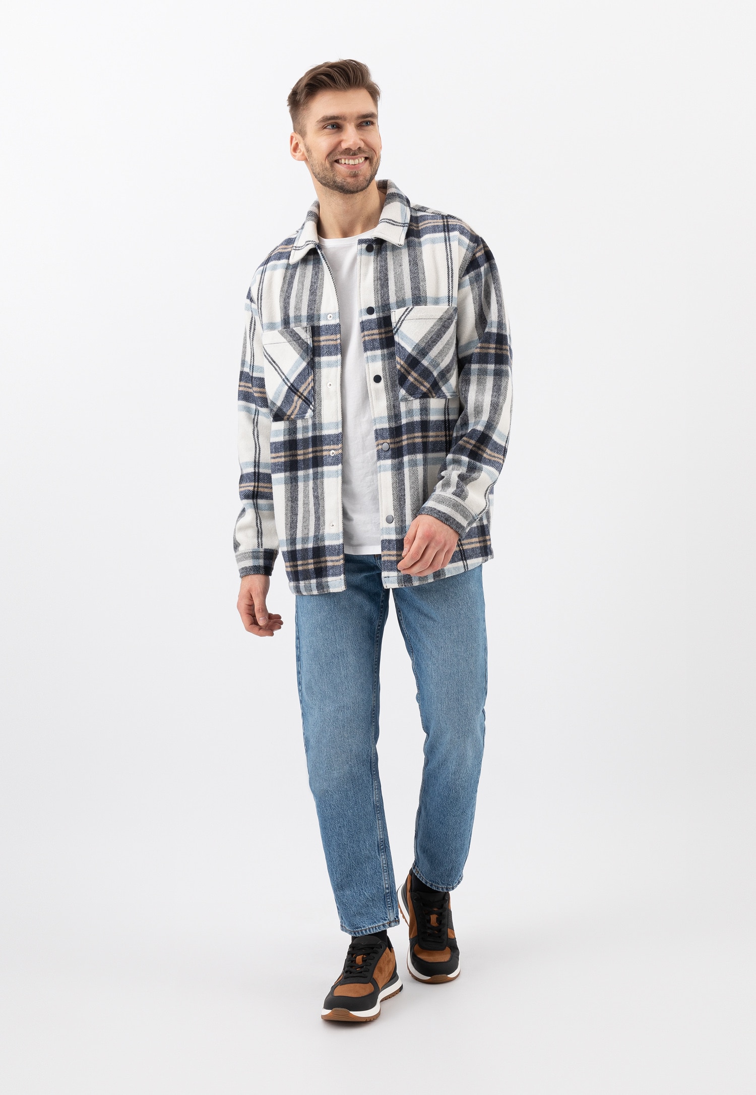 Czarne sneakersy męskie z brązowymi wstawkami