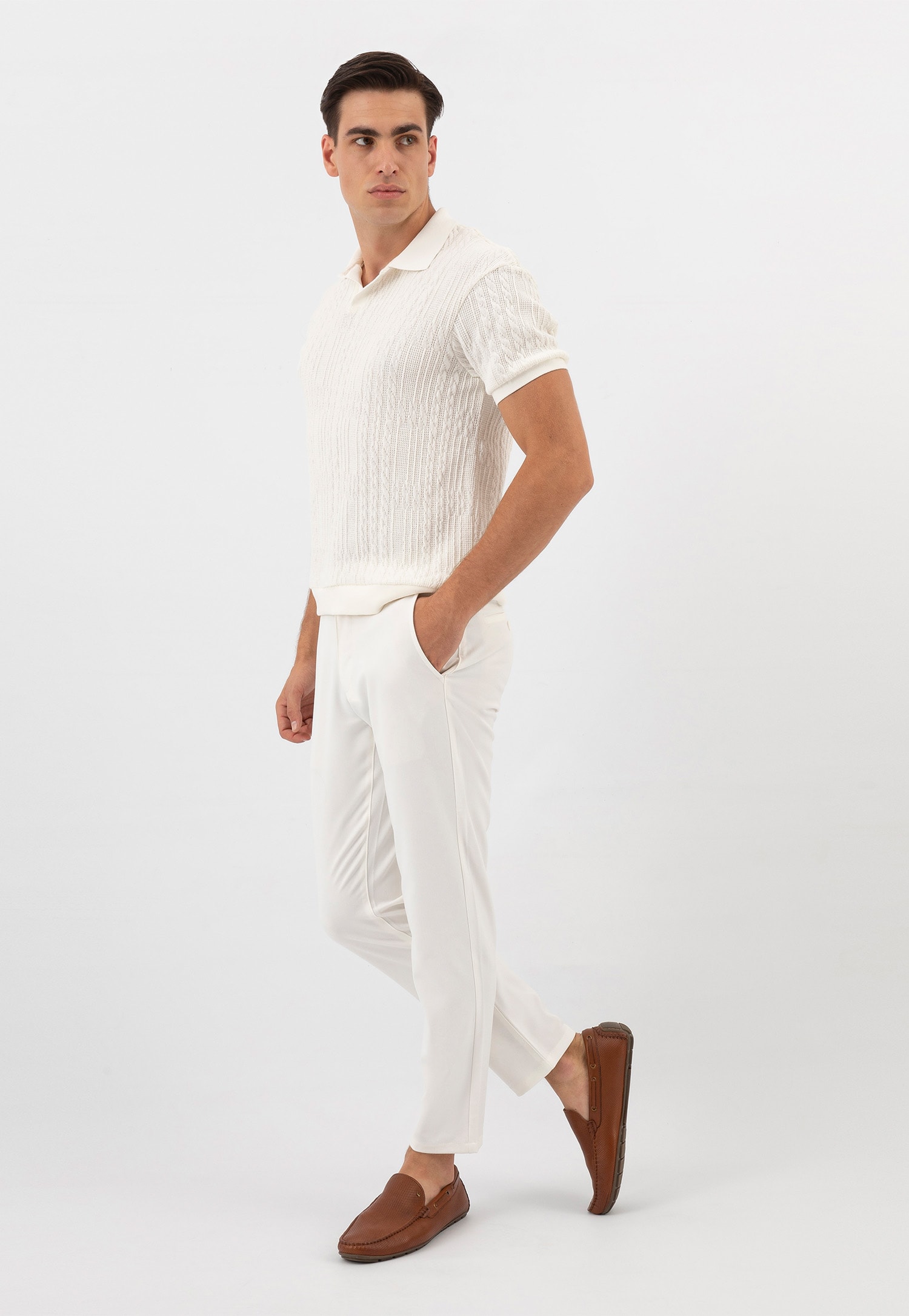 Granatowe klasyczne mokasyny męskie