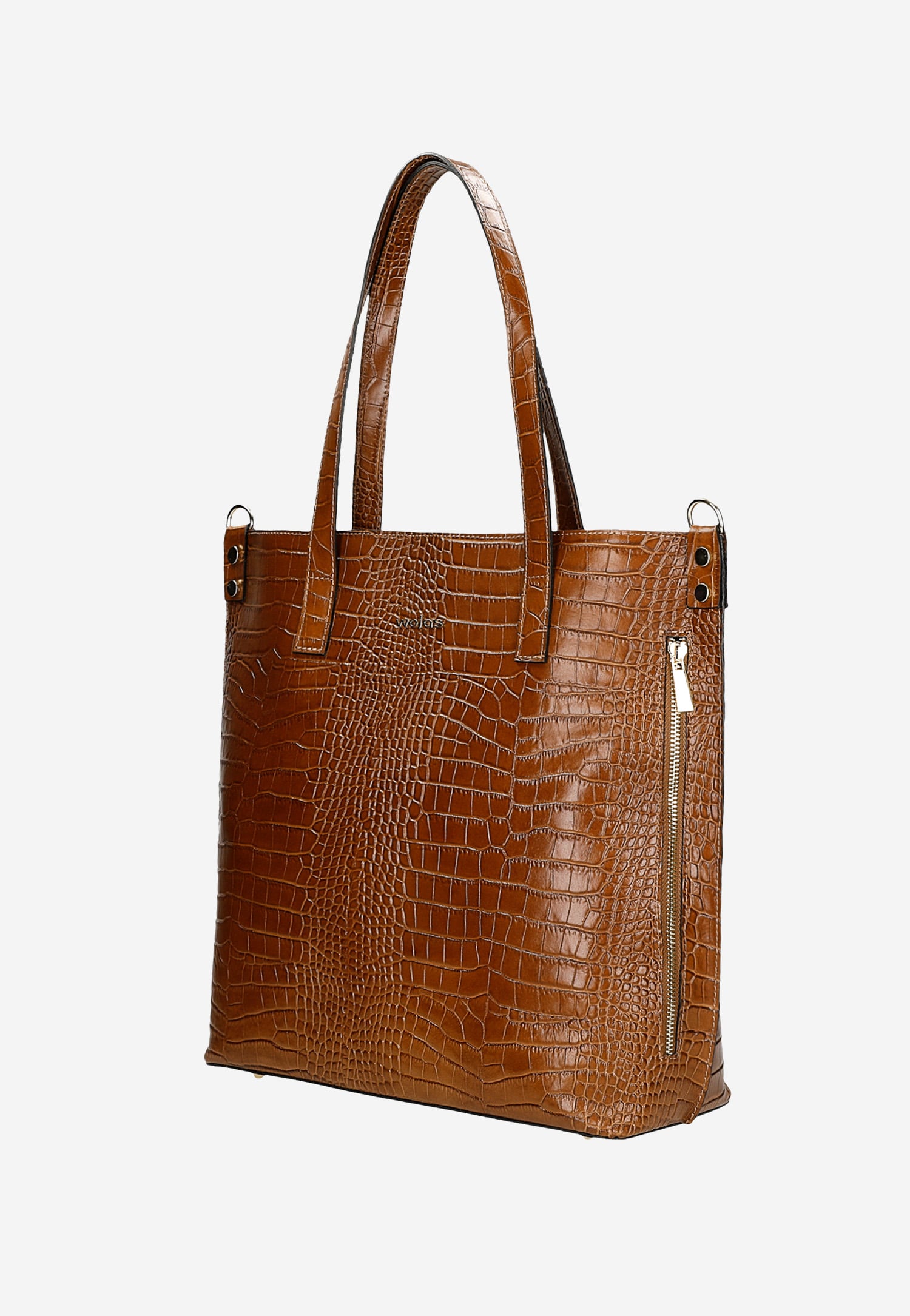 Torebka damska skórzana w kolorze ciemnobrązowym