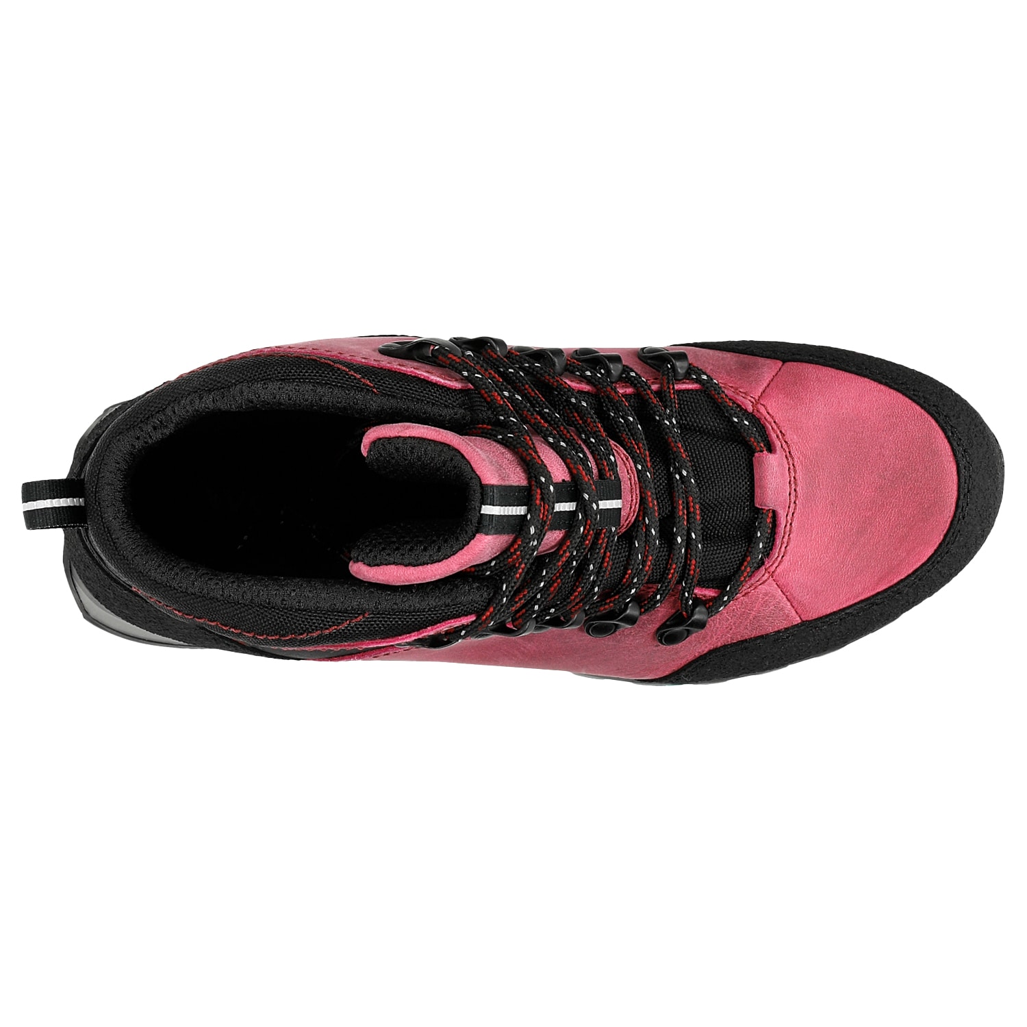 Czarno-amarantowe wysokie trekkingi damskie