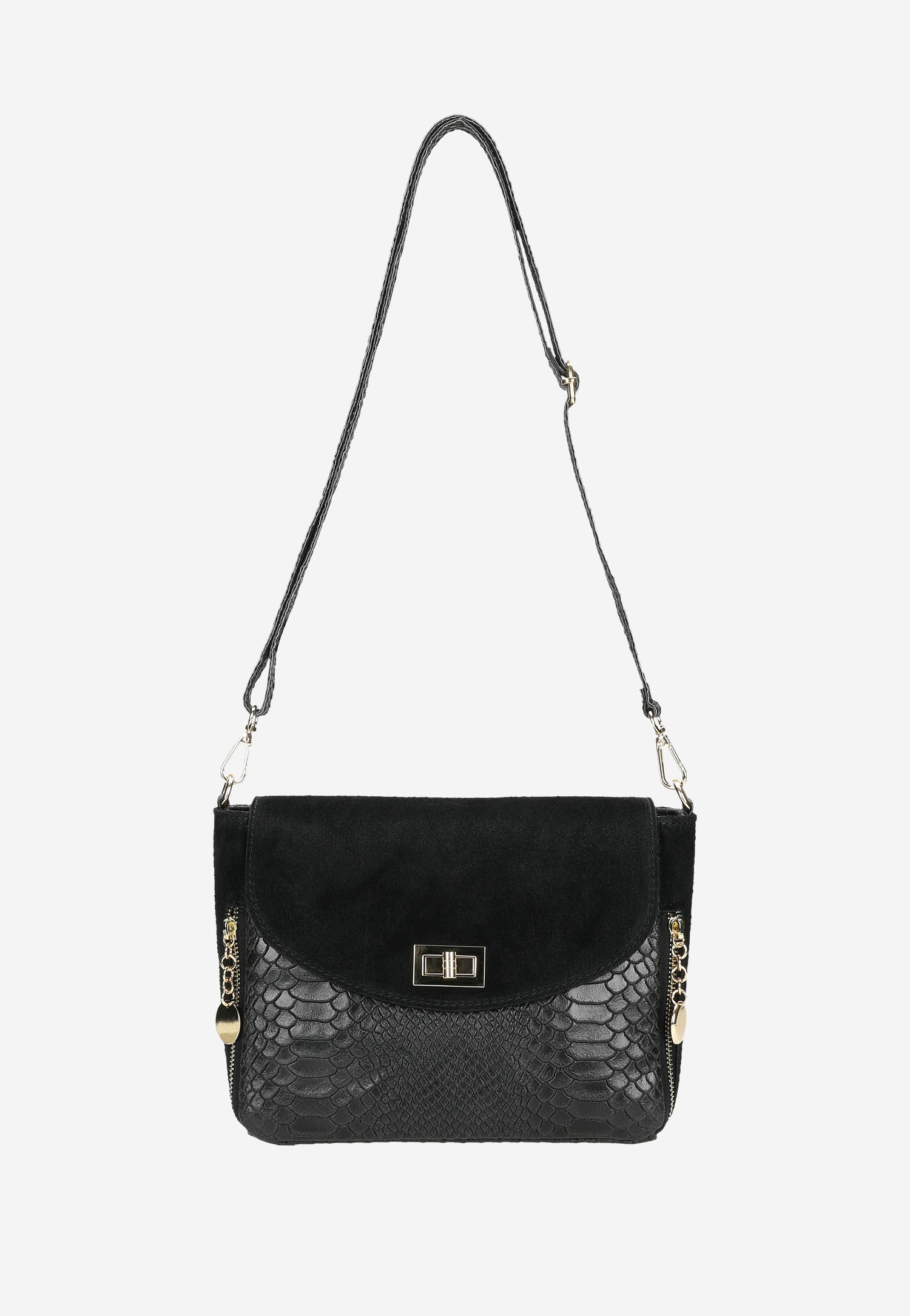 Ciemnobrązowa torebka damska z ciekawą fakturą