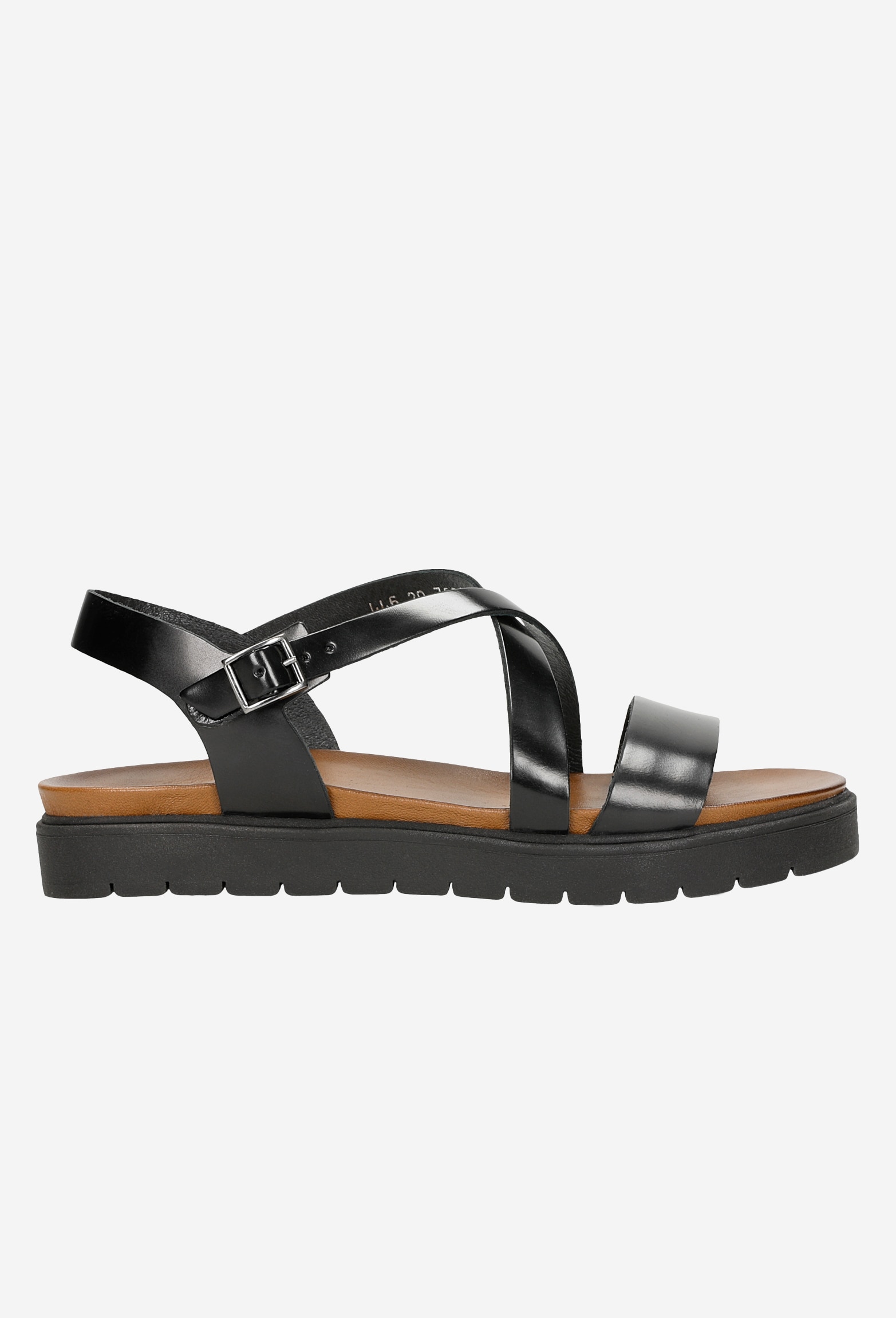 Wygodne czarne sandały damskie na podwyższonej podeszwie