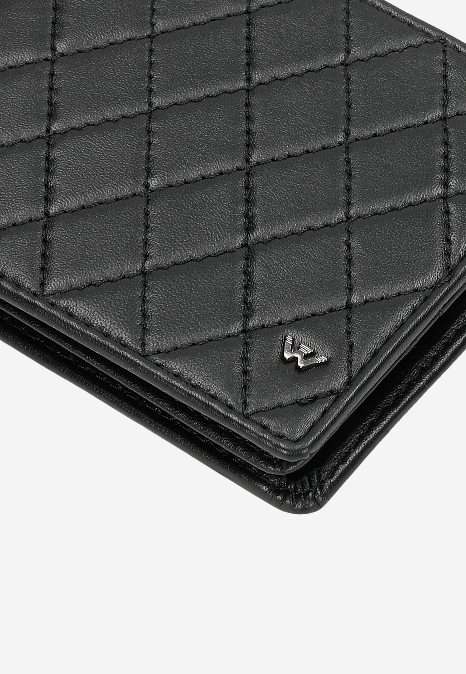 Czarny pikowany portfel męski PREMIUM