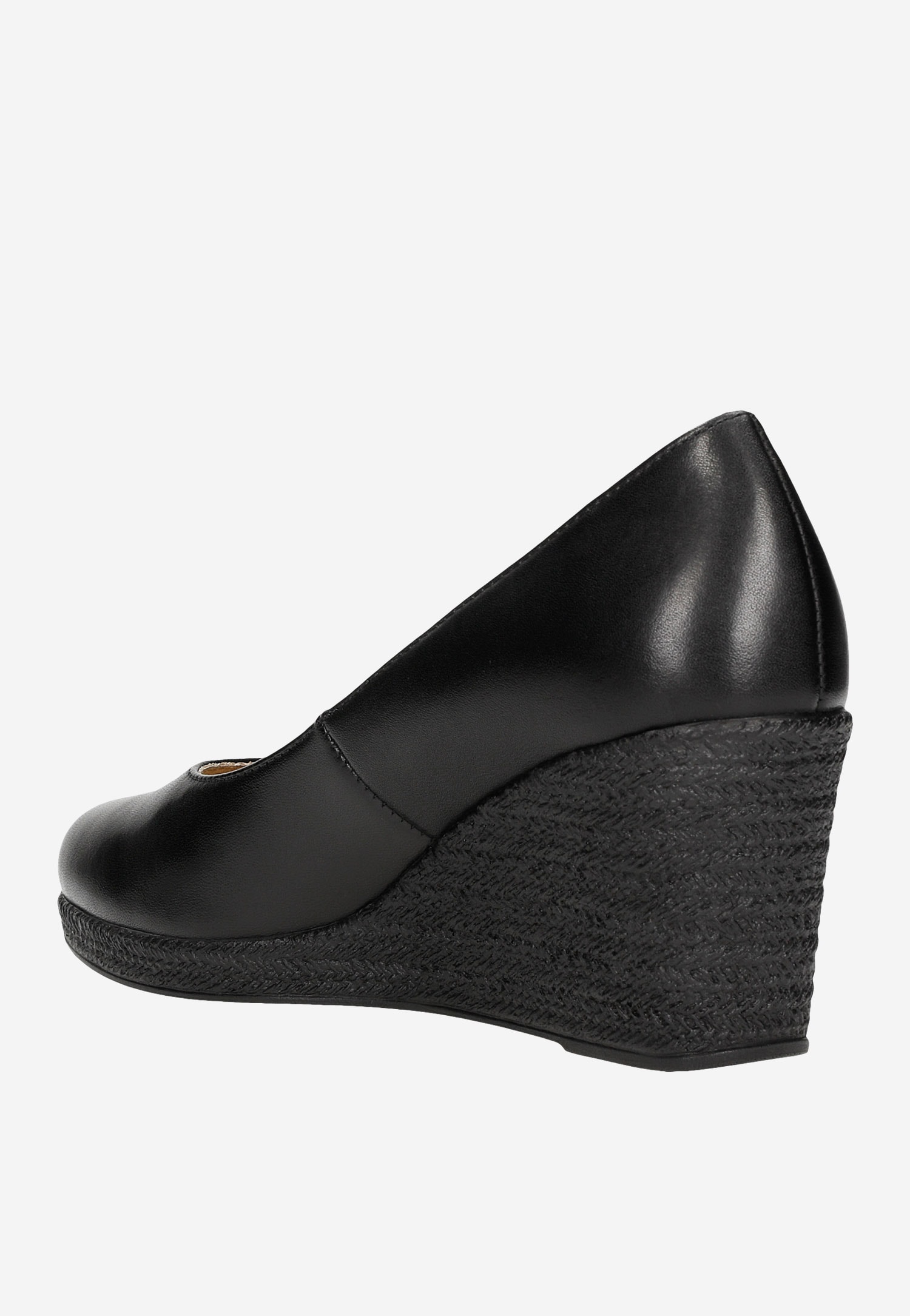 Czarne czółenka damskie na koturnie