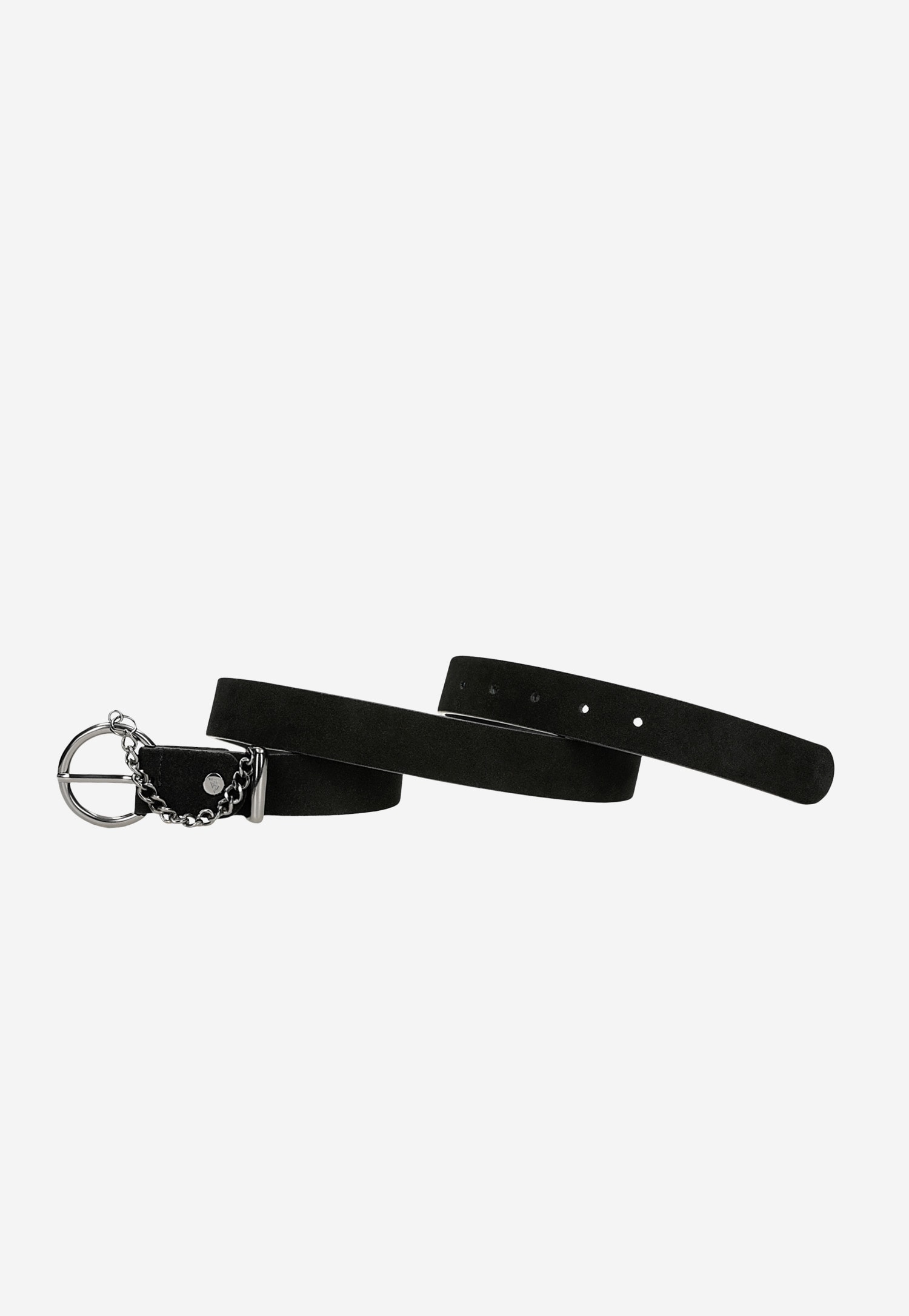 Czarny pasek damski welurowy