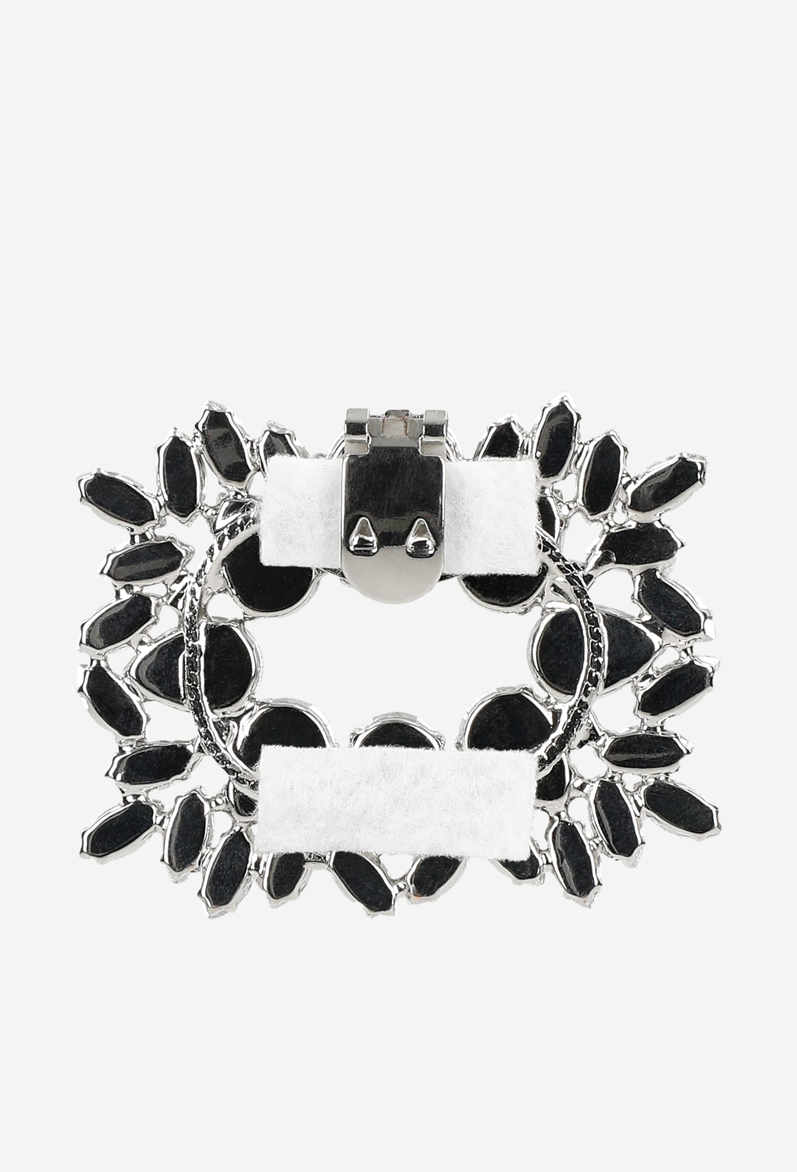 Srebrne ozdoby do obuwia z kryształkami