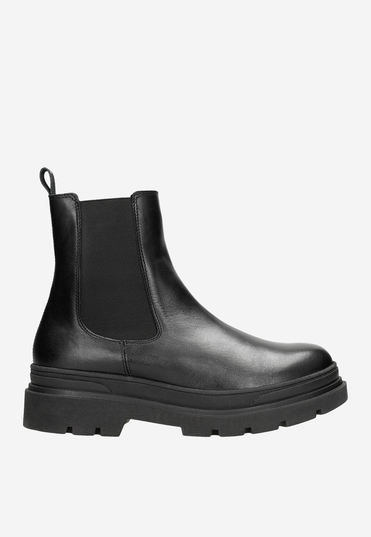 Czarne sztyblety męskie na grubej podeszwie