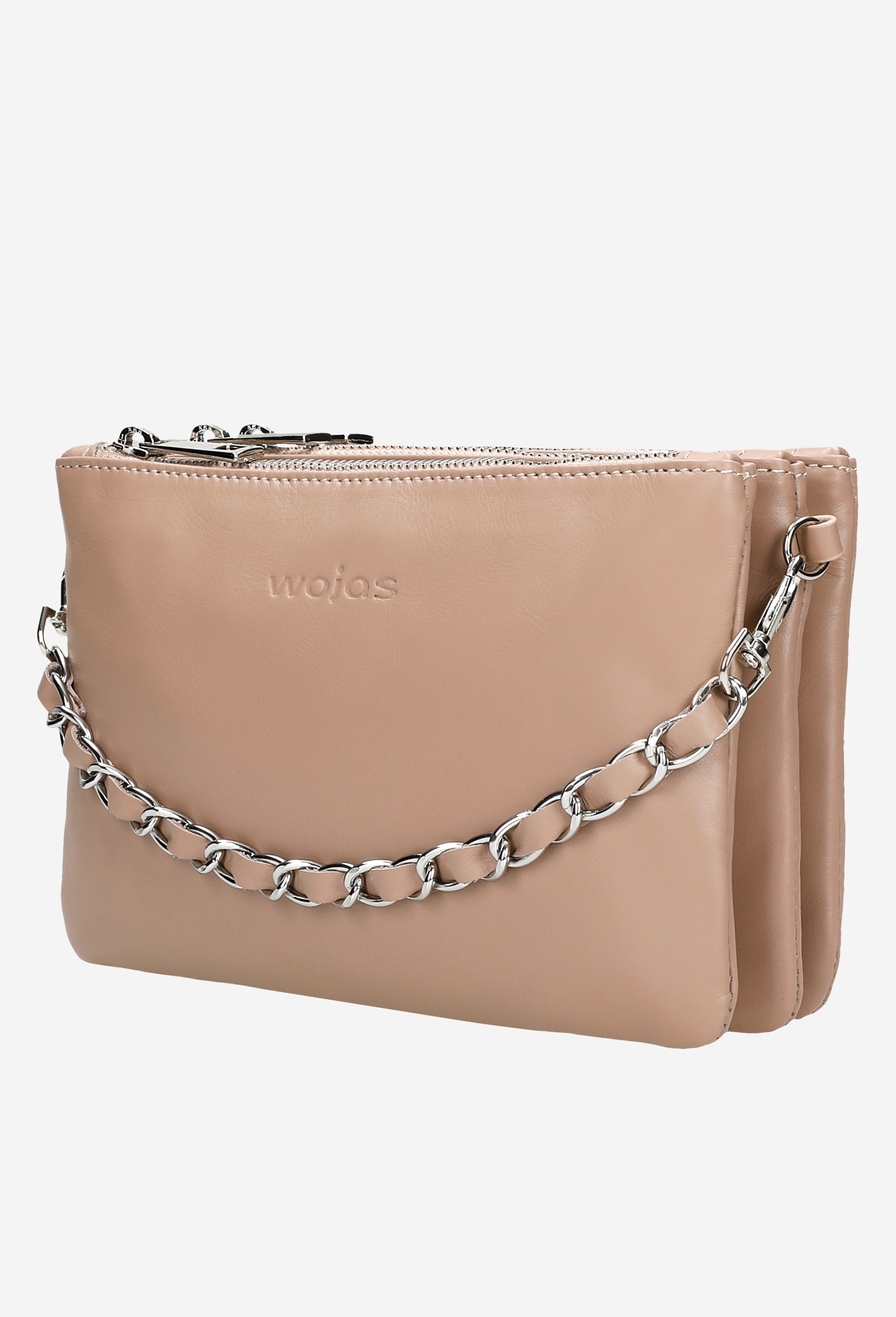 Mała złota torebka damska z ozdobnym łańcuszkiem