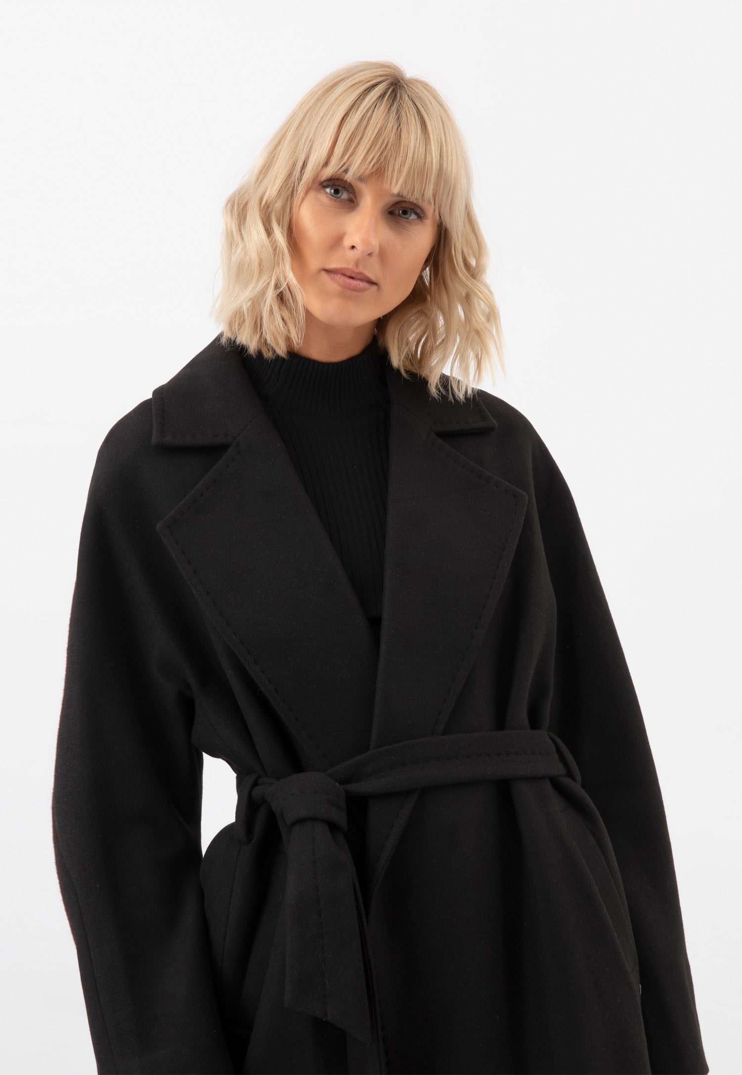 Długi brązowy płaszcz RELAKS