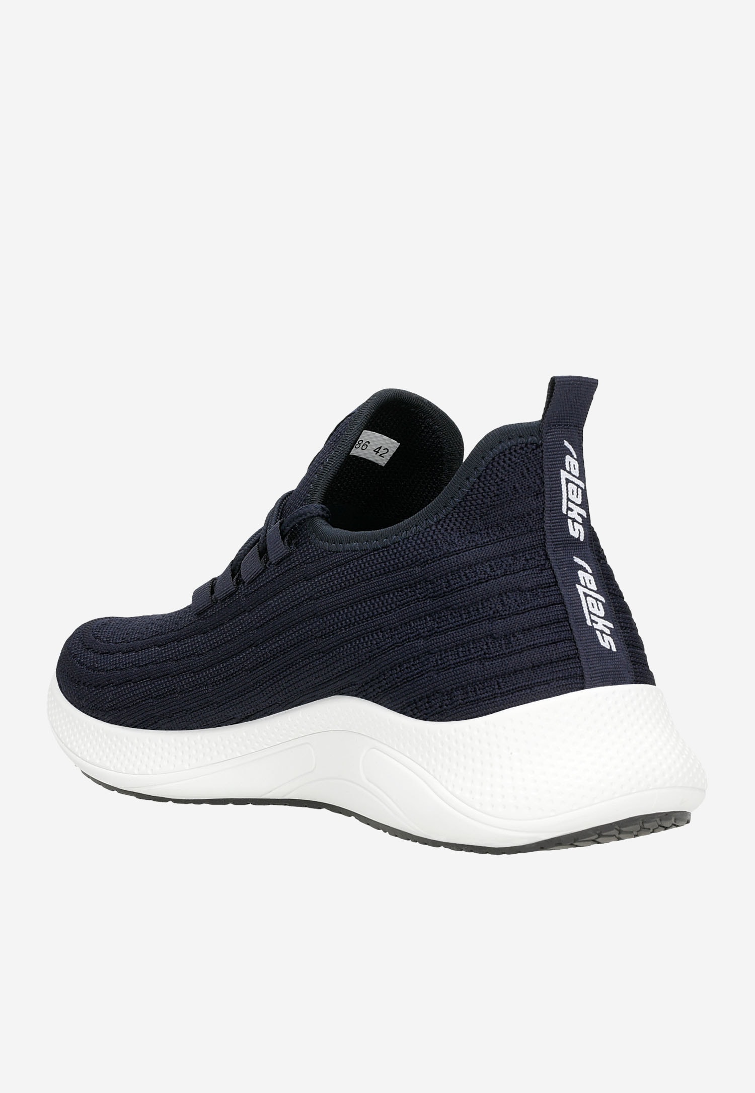 RELAKS granatowe wsuwane sneakersy męskie z zielonymi akcentami