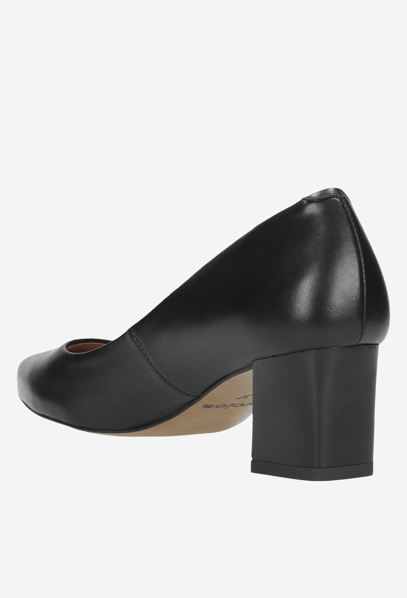 Beżowe lakierowane czółenka damskie na obcasie