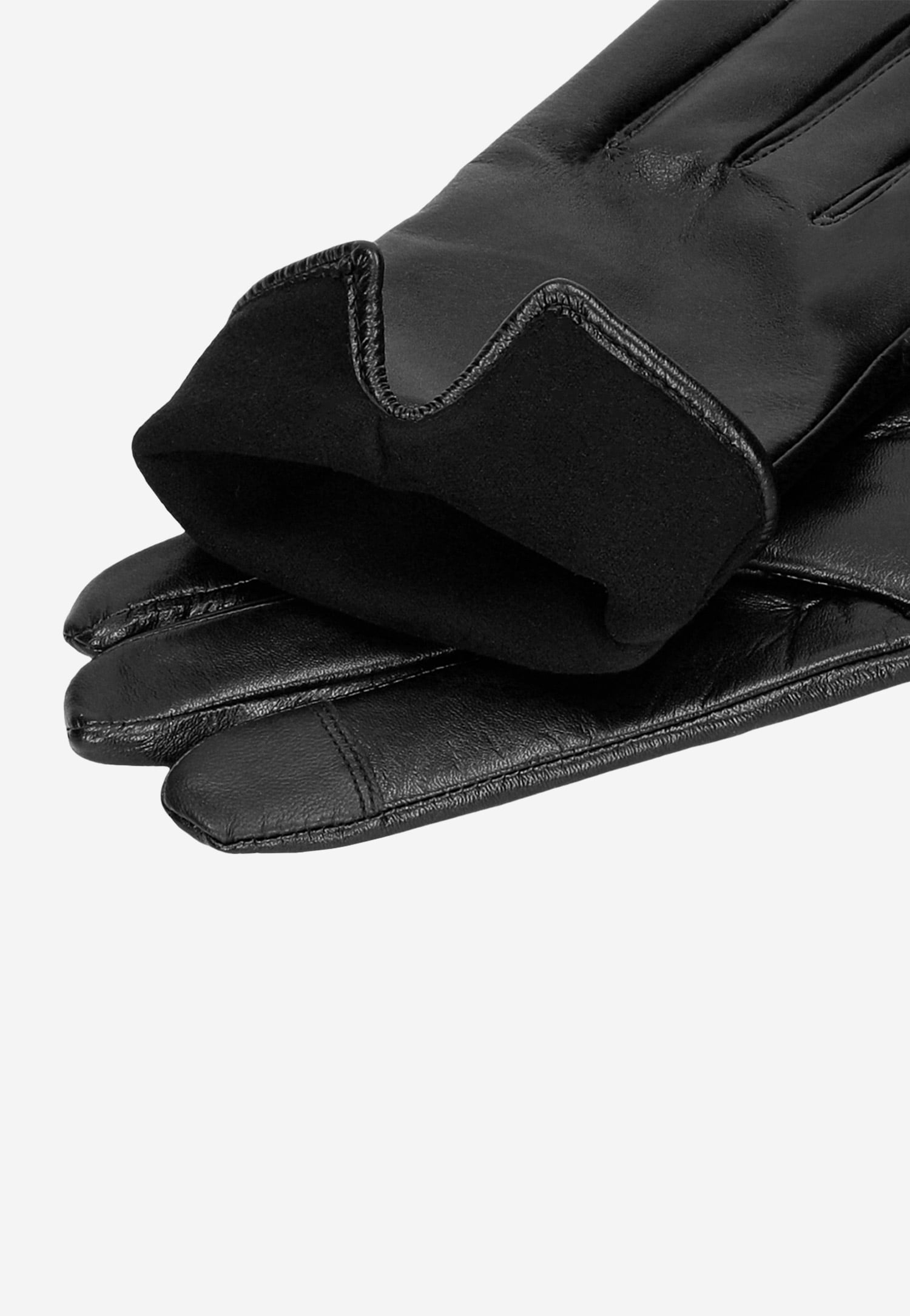 Czarne rękawiczki damskie z dwoiny welurowej