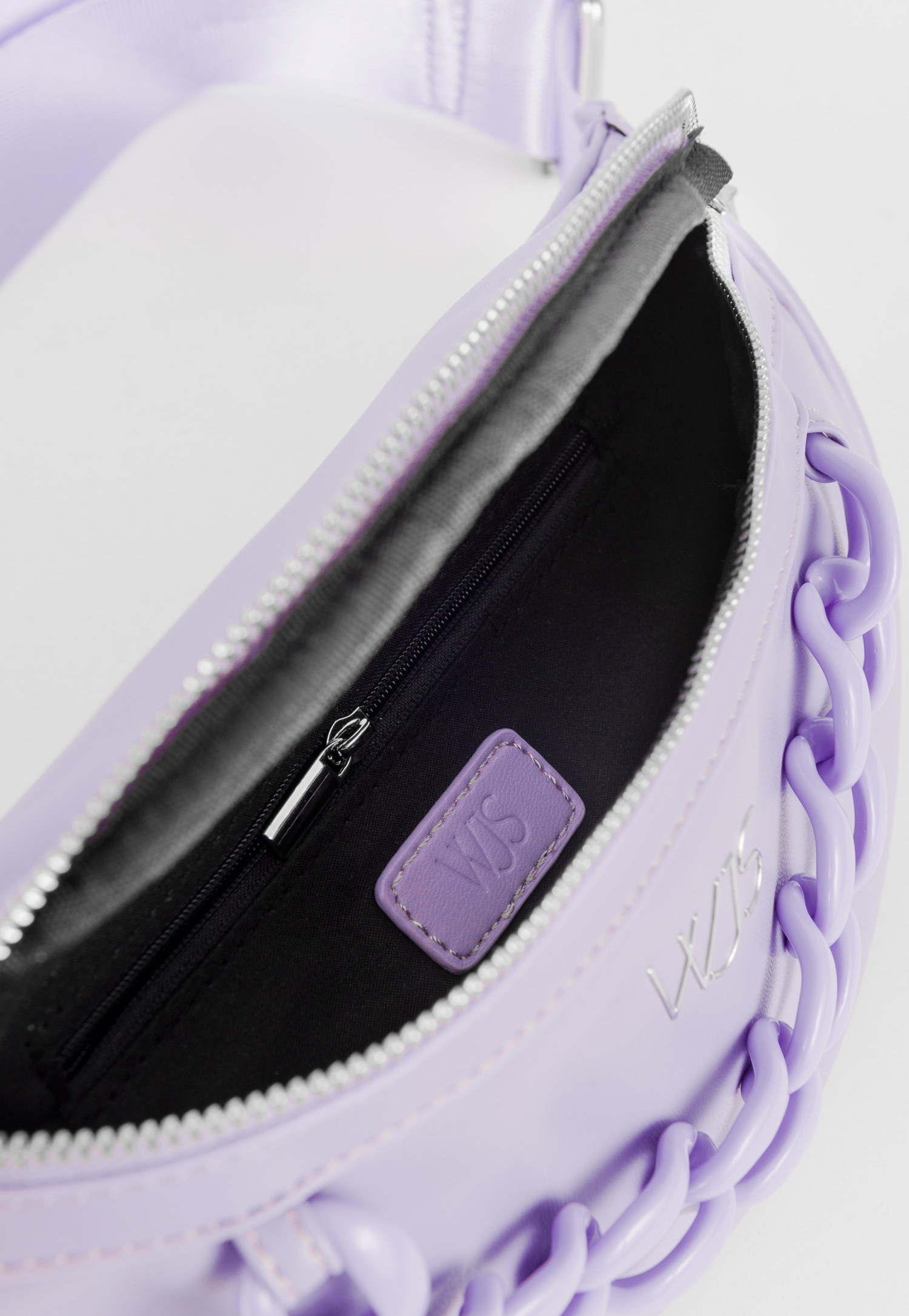 WJS fioletowa torebka damska nerka z łańcuszkiem