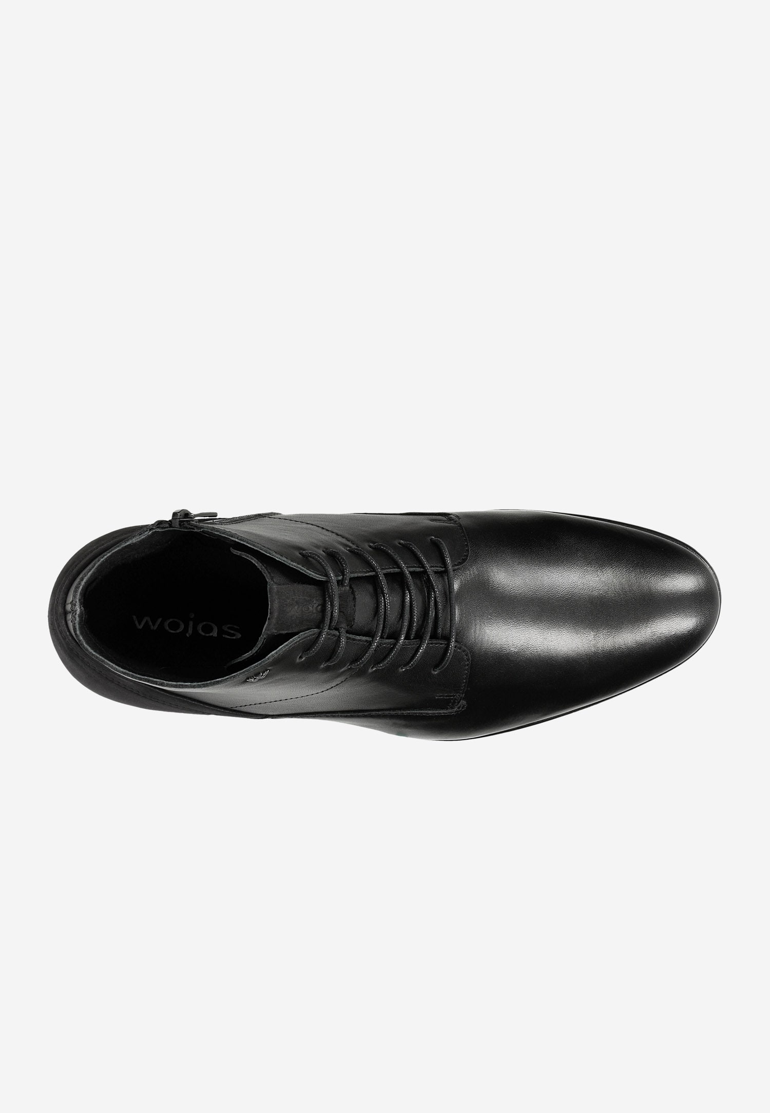 Czarne eleganckie trzewiki męskie ze skóry licowej