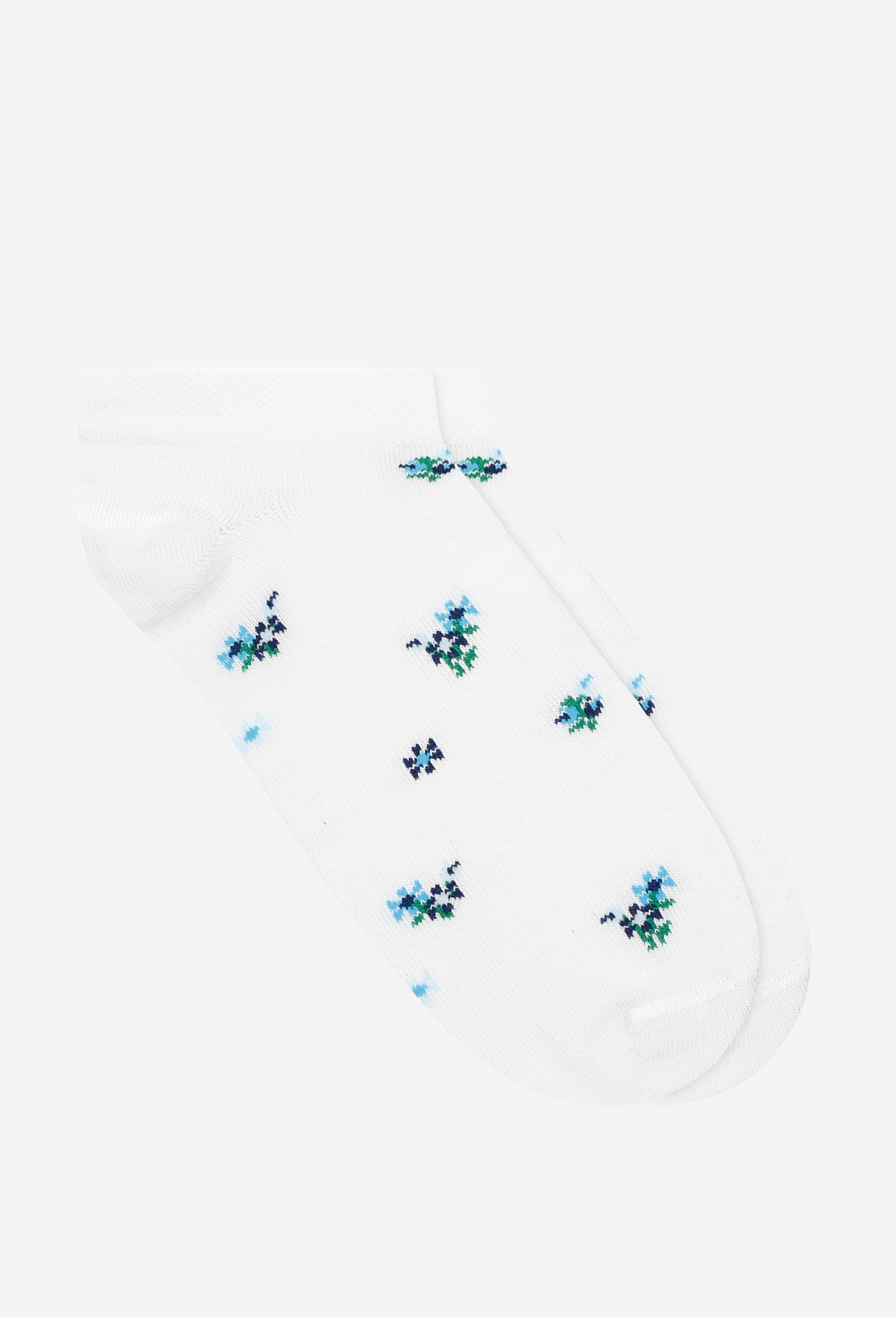 Białe stopki damskie w delikatny wzór