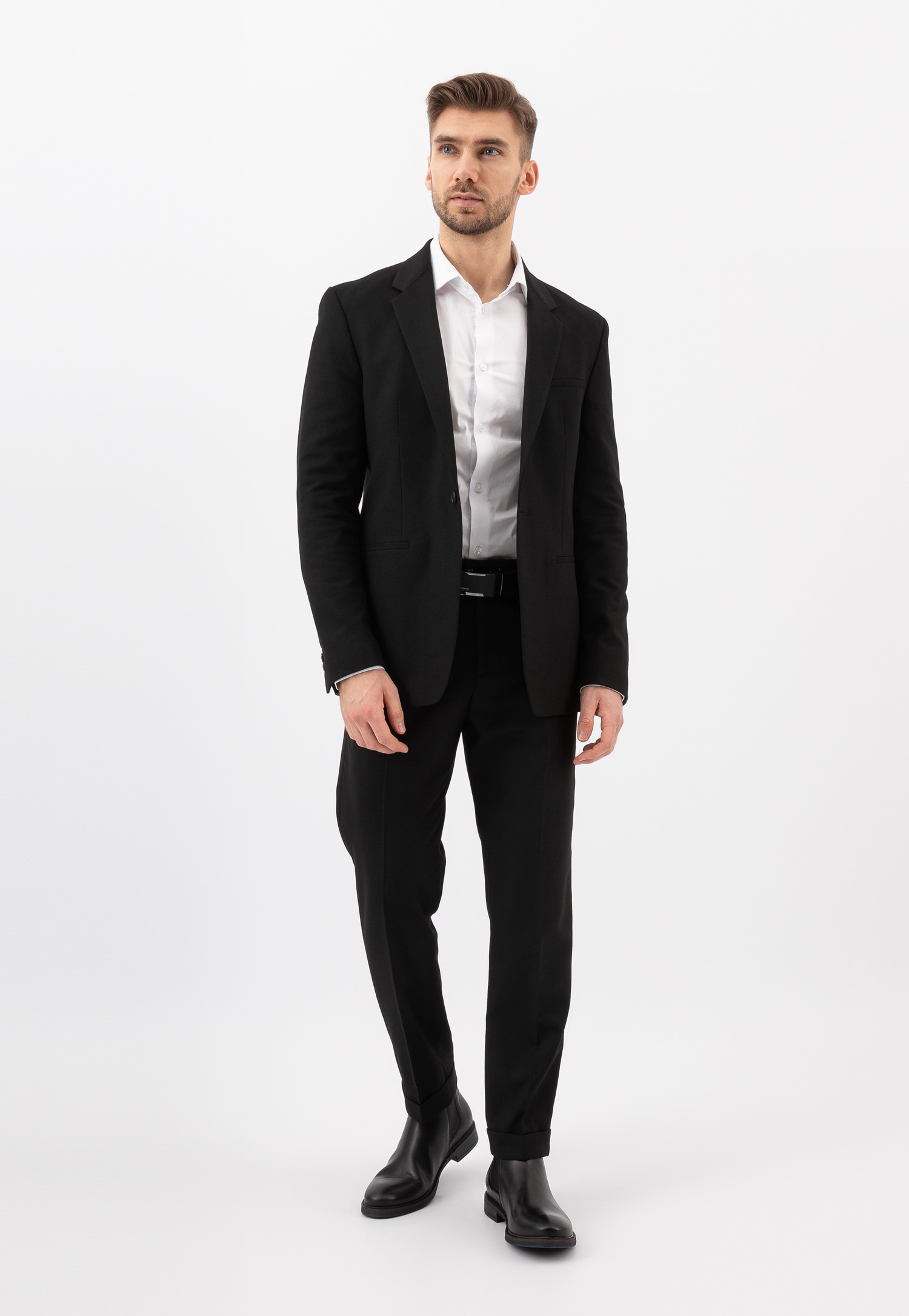 Czarne skórzane sztyblety męskie ze skóry licowej