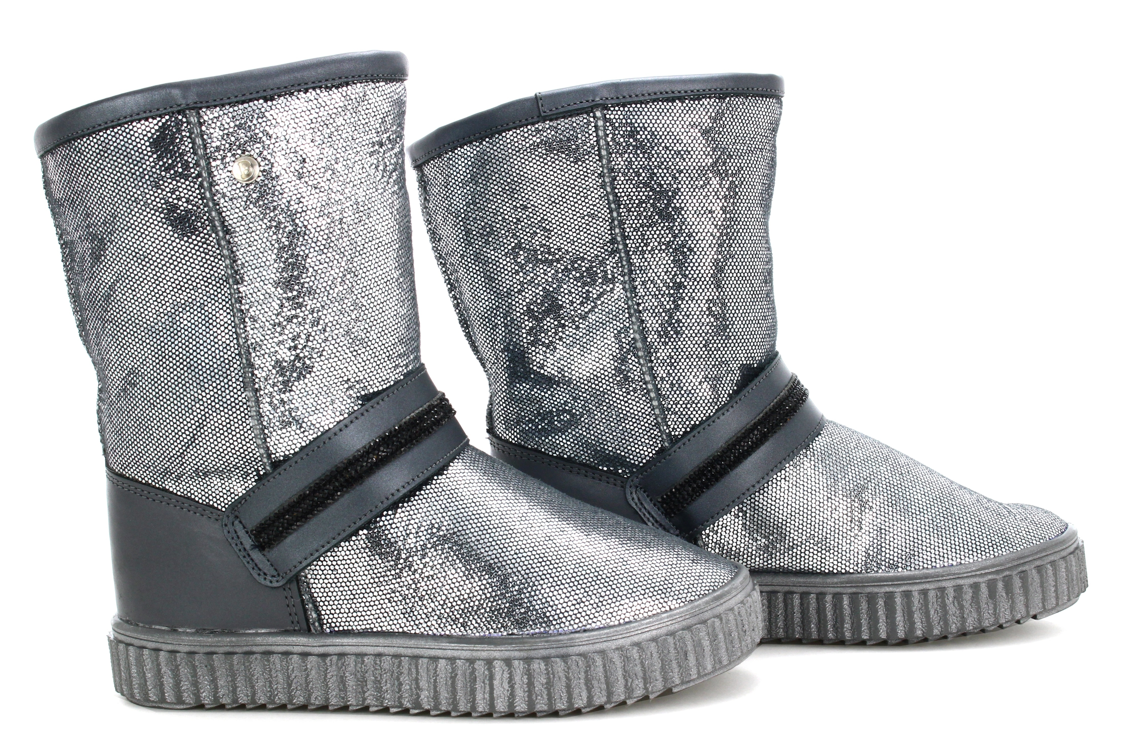 Botki ocieplane BARTEK W-677730/BAX, dla dziewcząt, srebrny