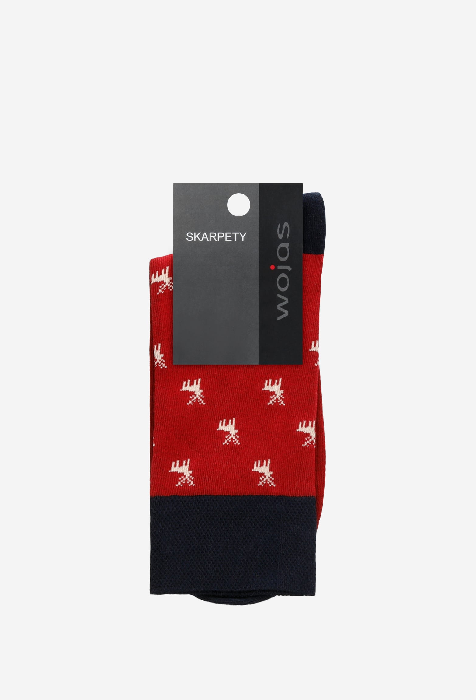 Granatowo-bordowe skarpety w renifery