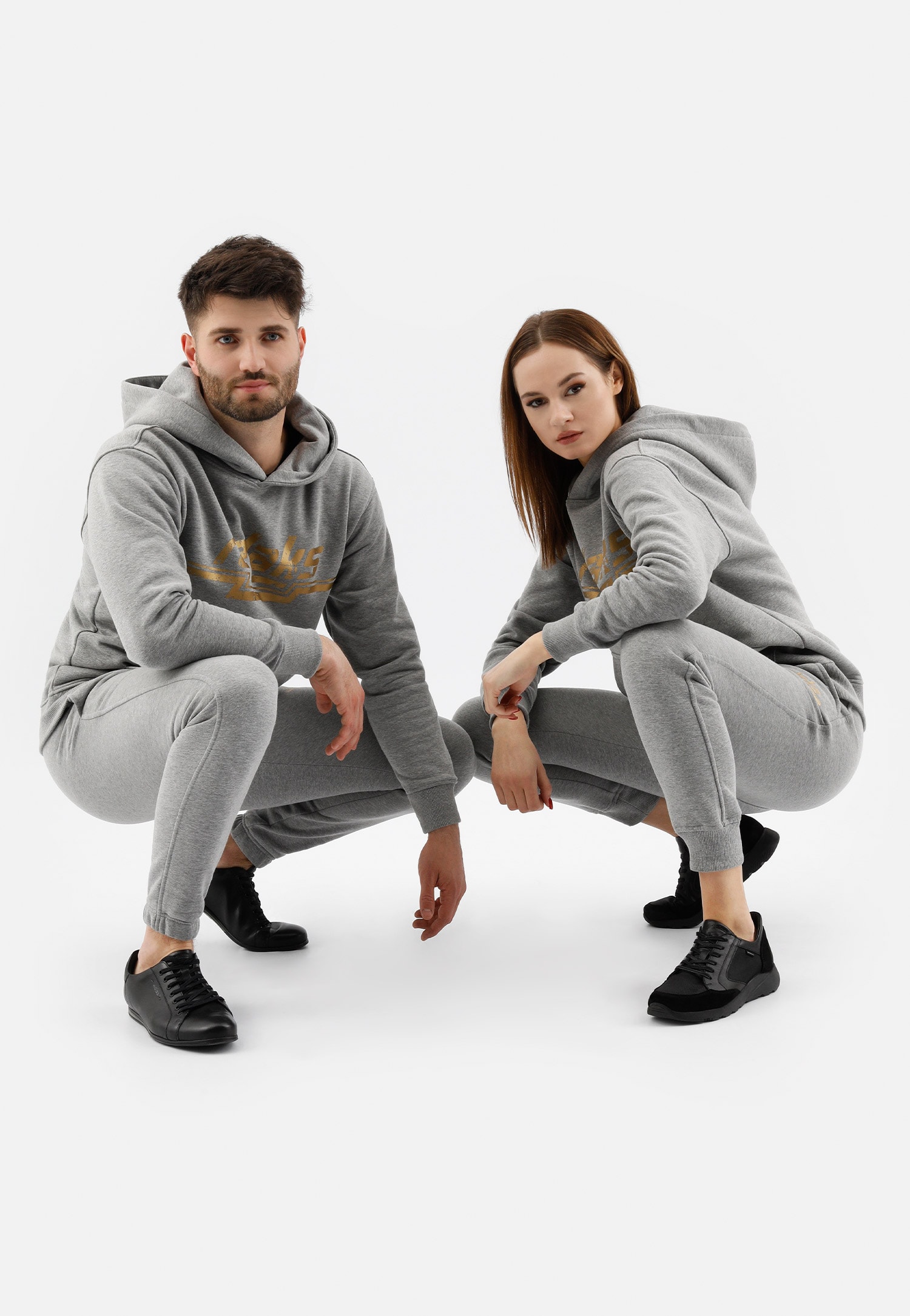 Popielate spodnie dresowe damskie bawełniane