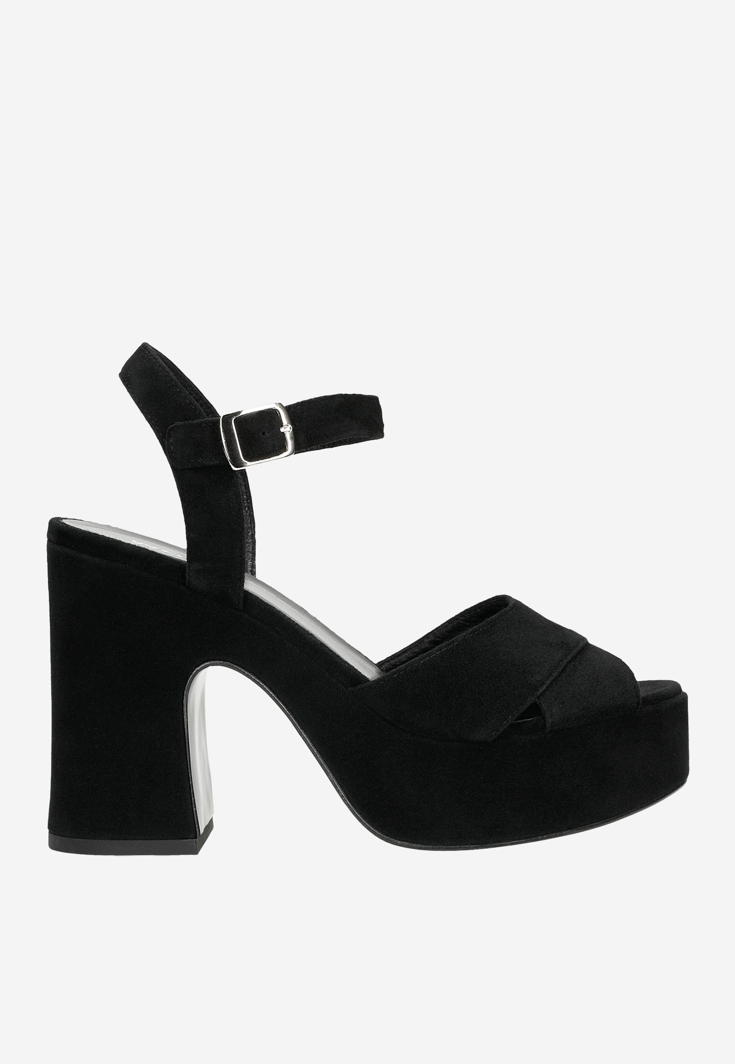 Masywne beżowe sandały damskie z weluru