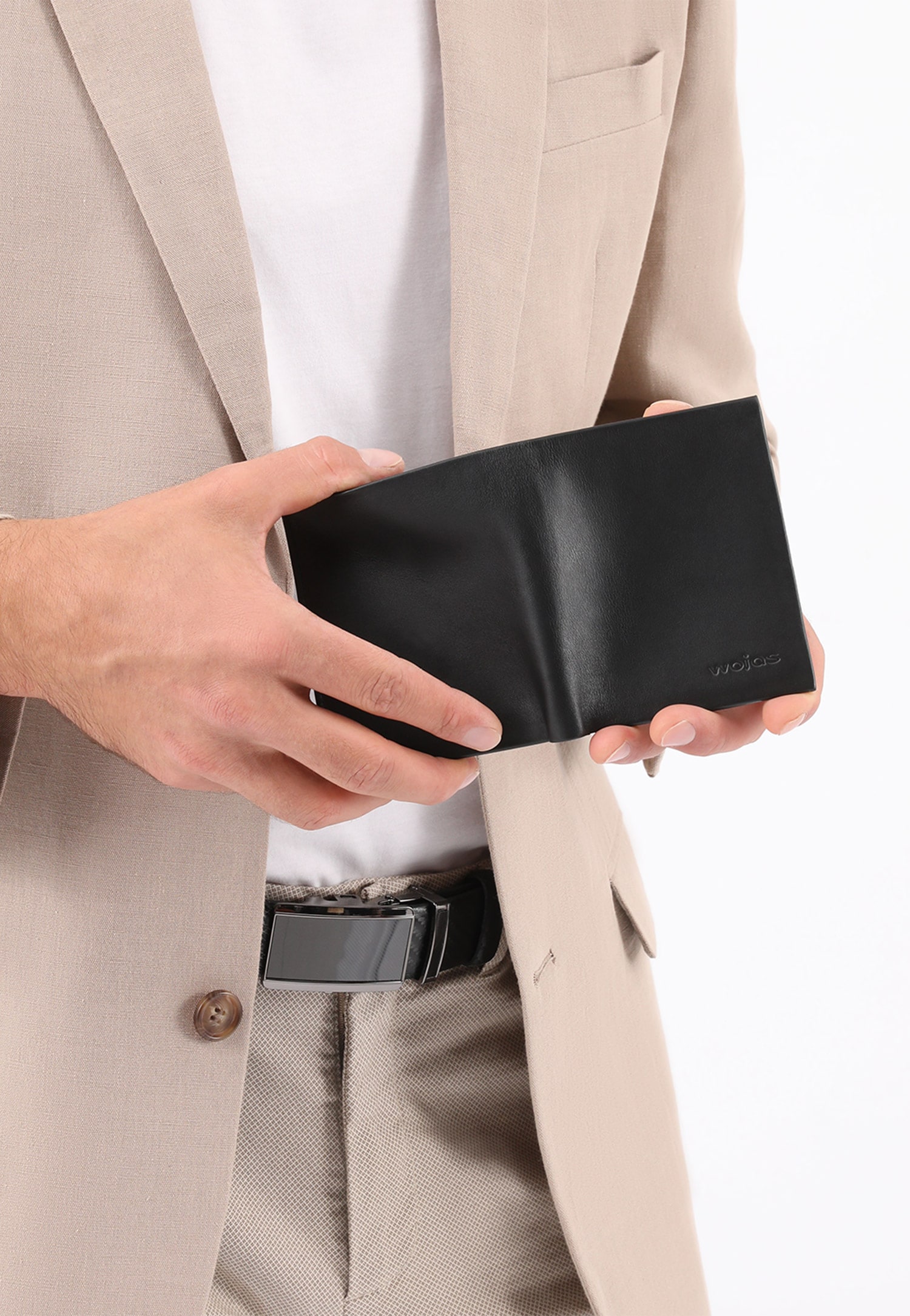 Czarny klasyczny portfel męski