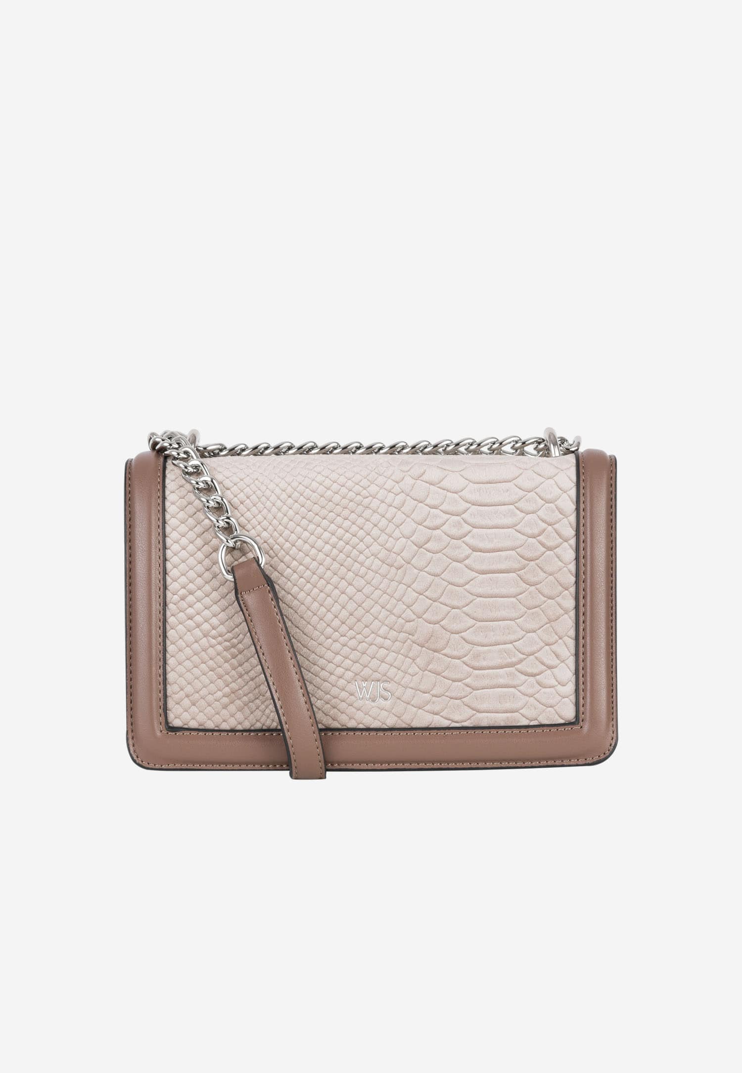 WJS beżowa torebka damska z ciemniejszą obramówką