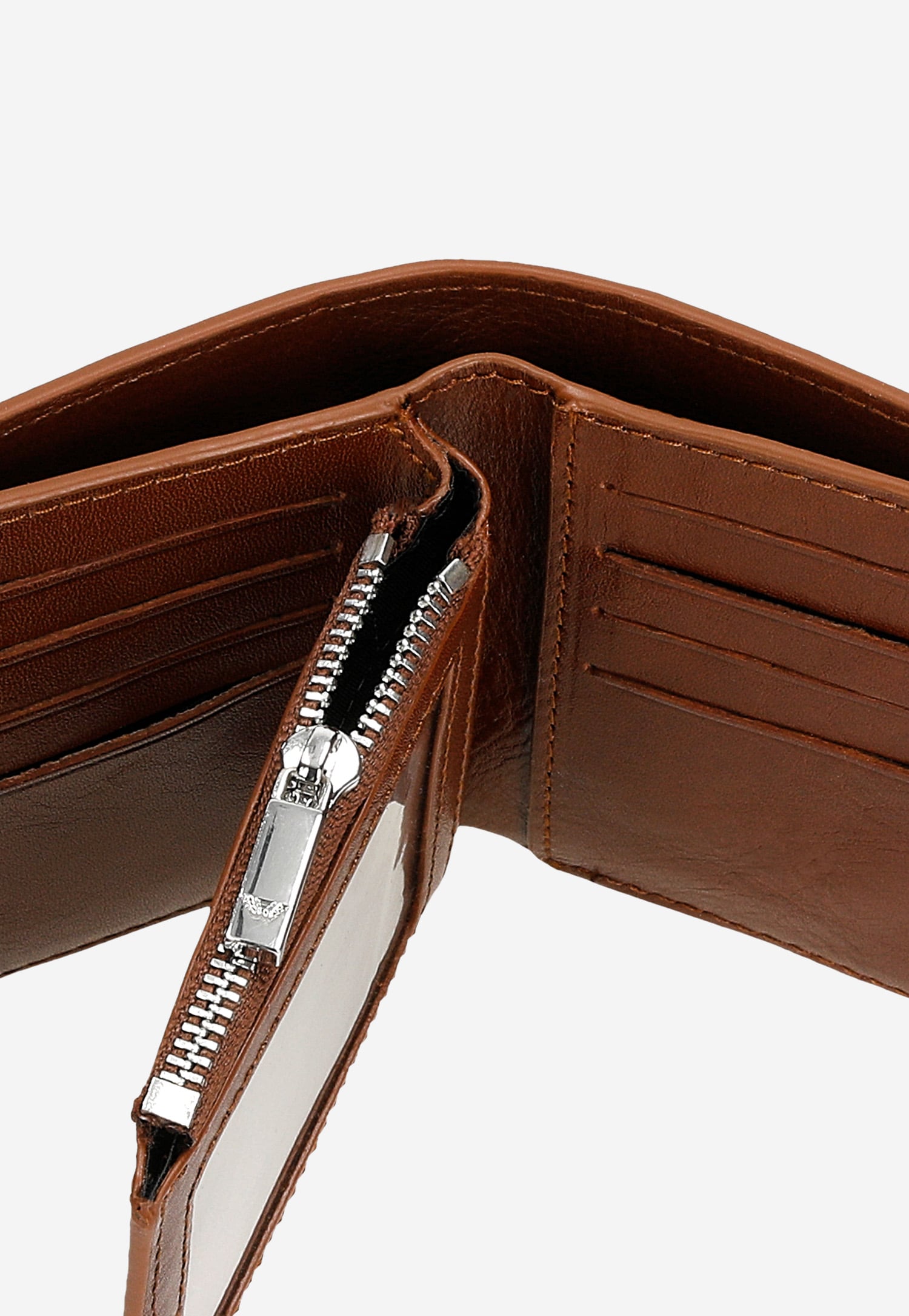 Duży skórzany portfel męski ze skóry licowej w kolorze jasnobrązowym