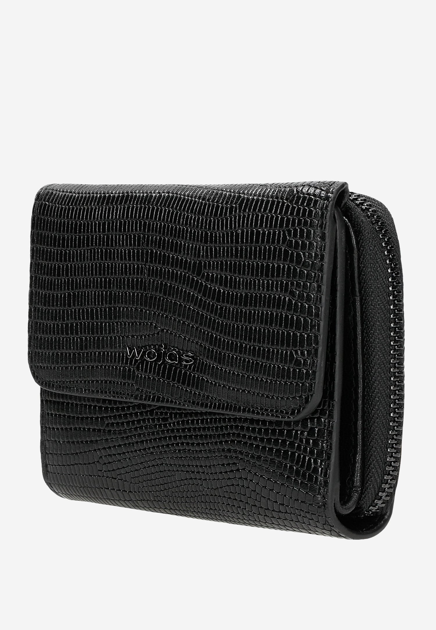 Czerwony lakierowany portfel damski z tłoczeniem