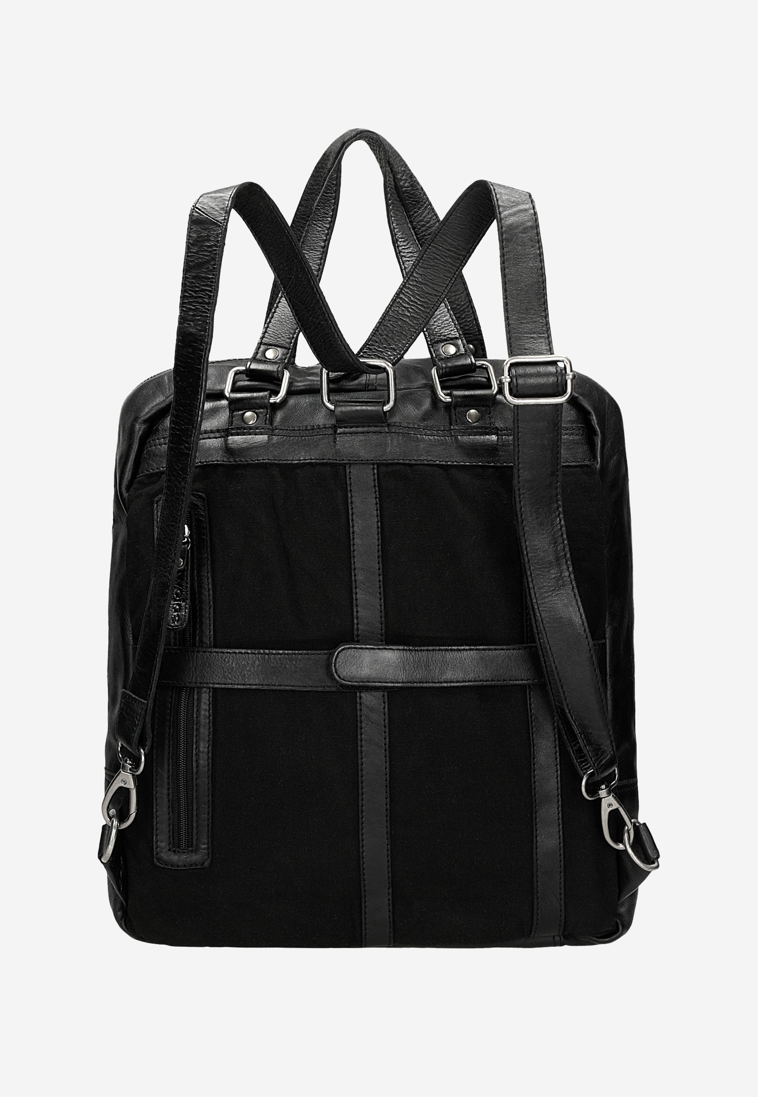 Czarna skórzana torba plecak 2w1