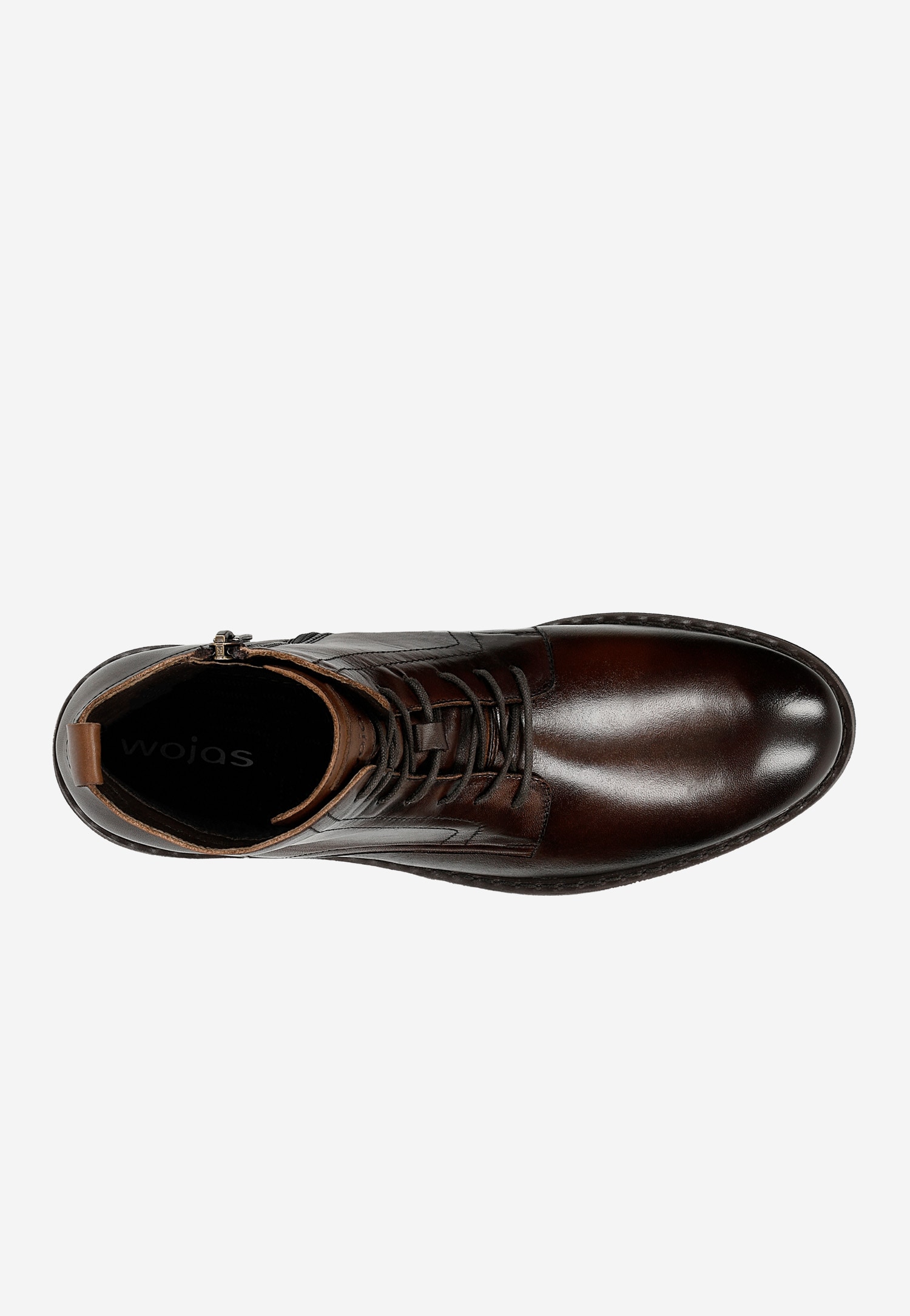 Brązowe skórzane trzewiki męskie z ociepleniem