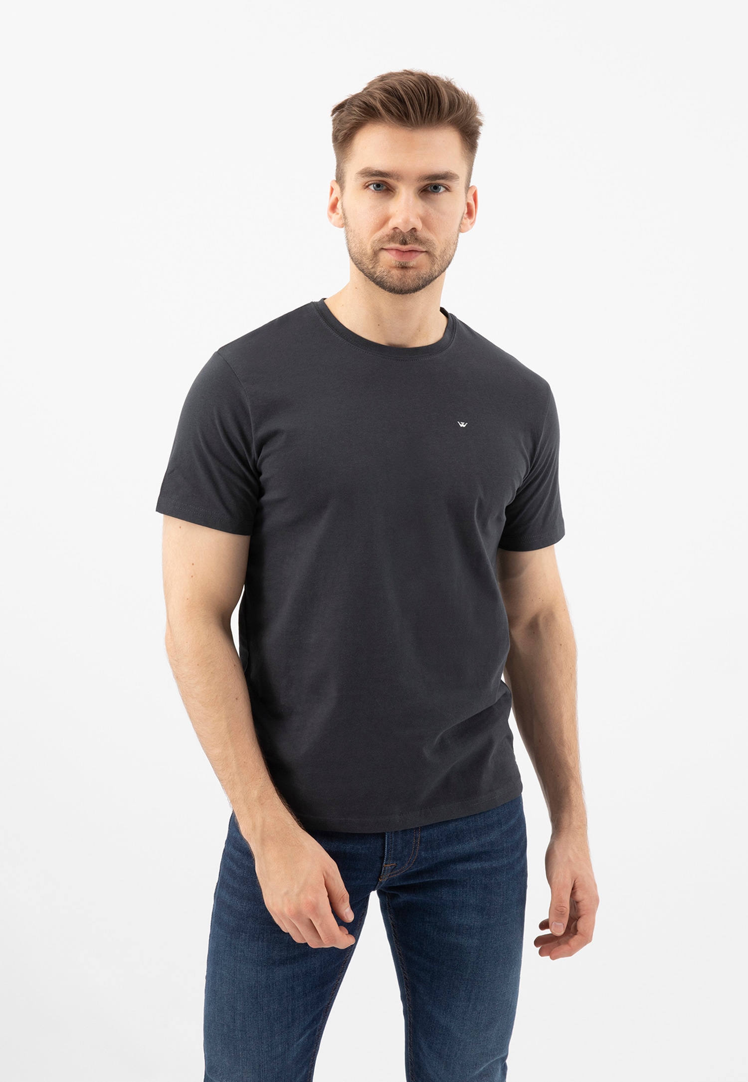 Jasnoniebieski t-shirt męski bawełniany