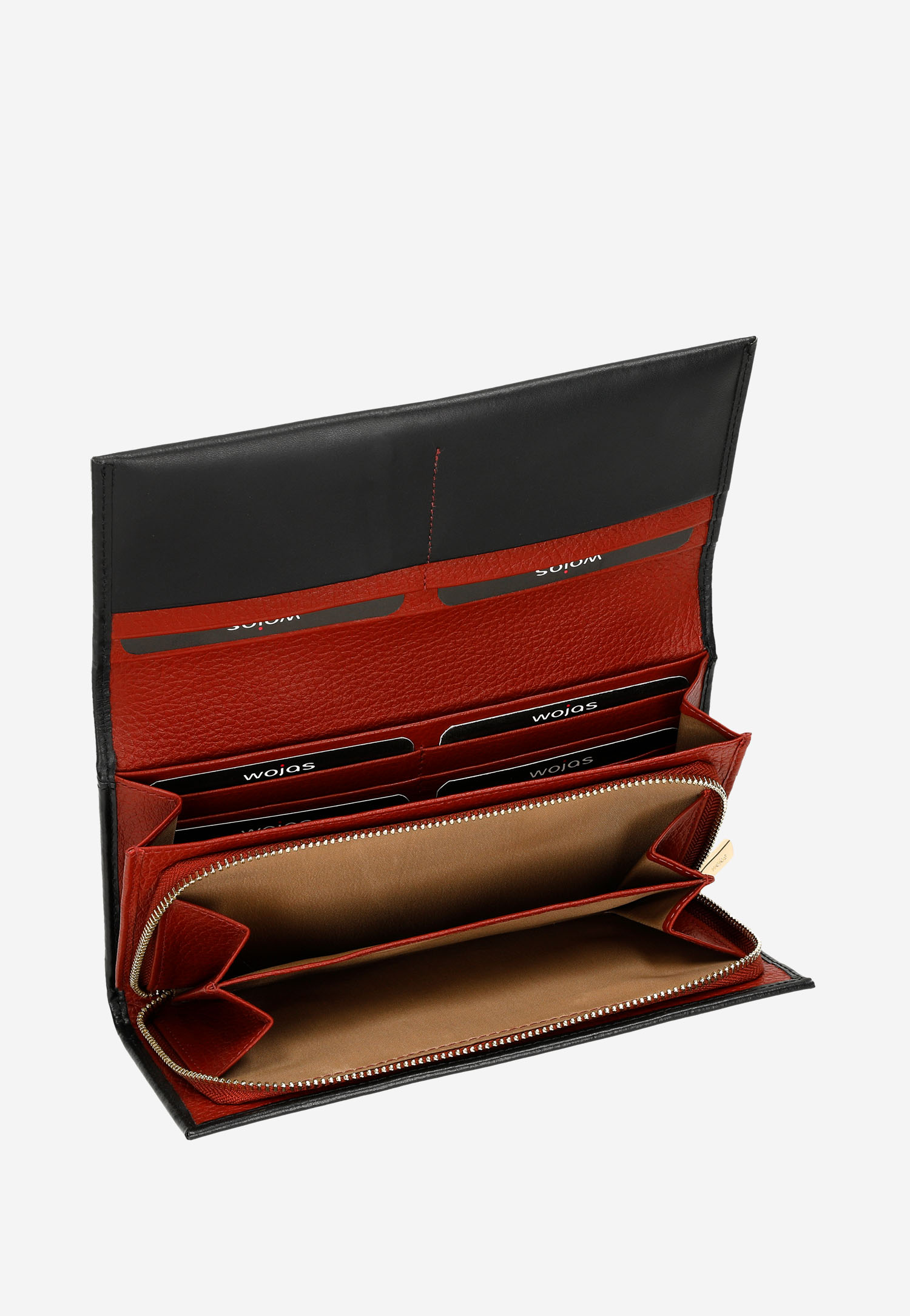 Czarny portfel damski PREMIUM z gładkiej skóry licowej