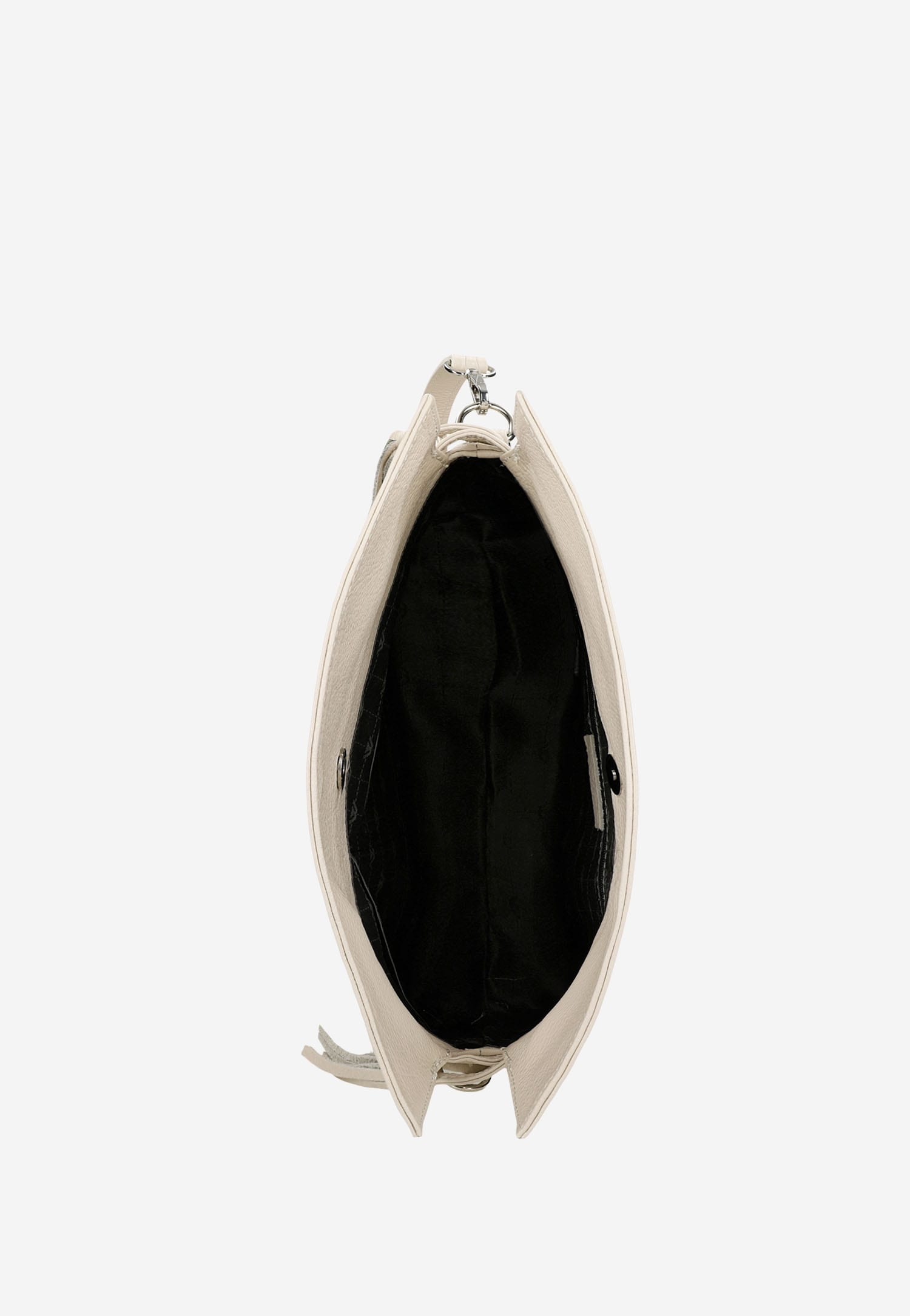 Skórzana beżowa torebka damska