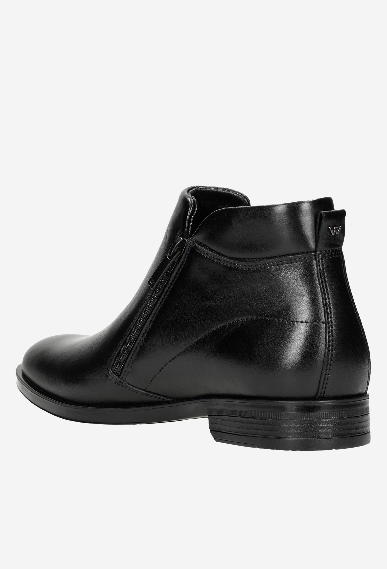 Czarne klasyczne skórzane botki męskie