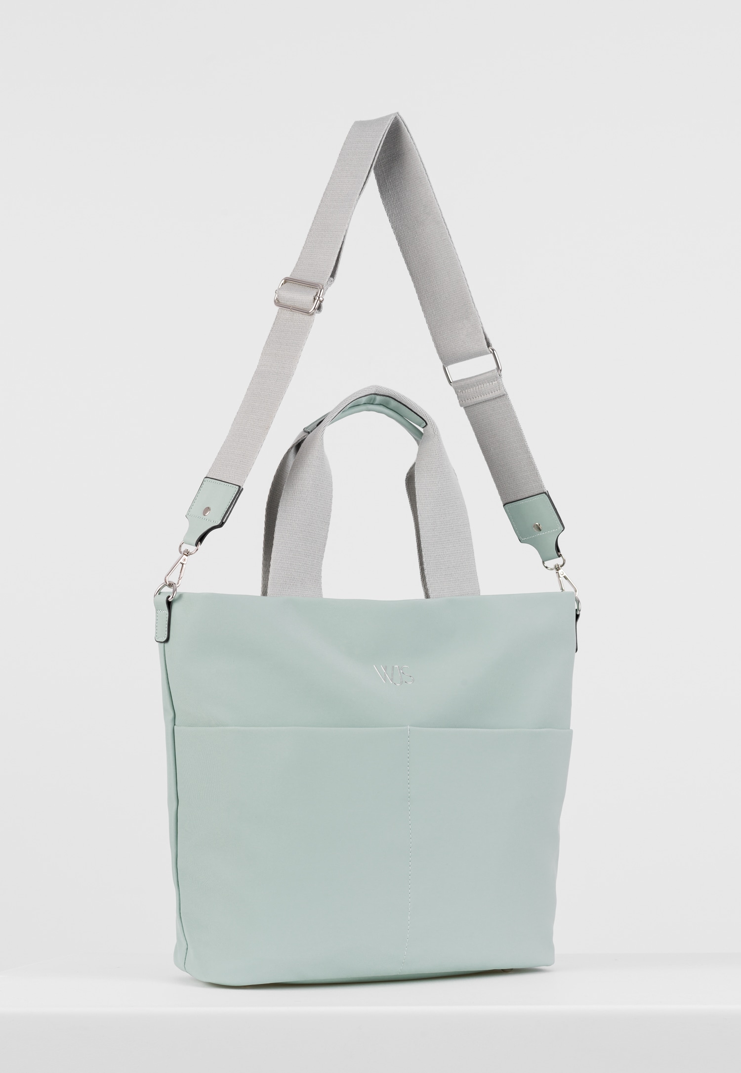 WJS duża torebka damska na co dzień w kolorze miętowym
