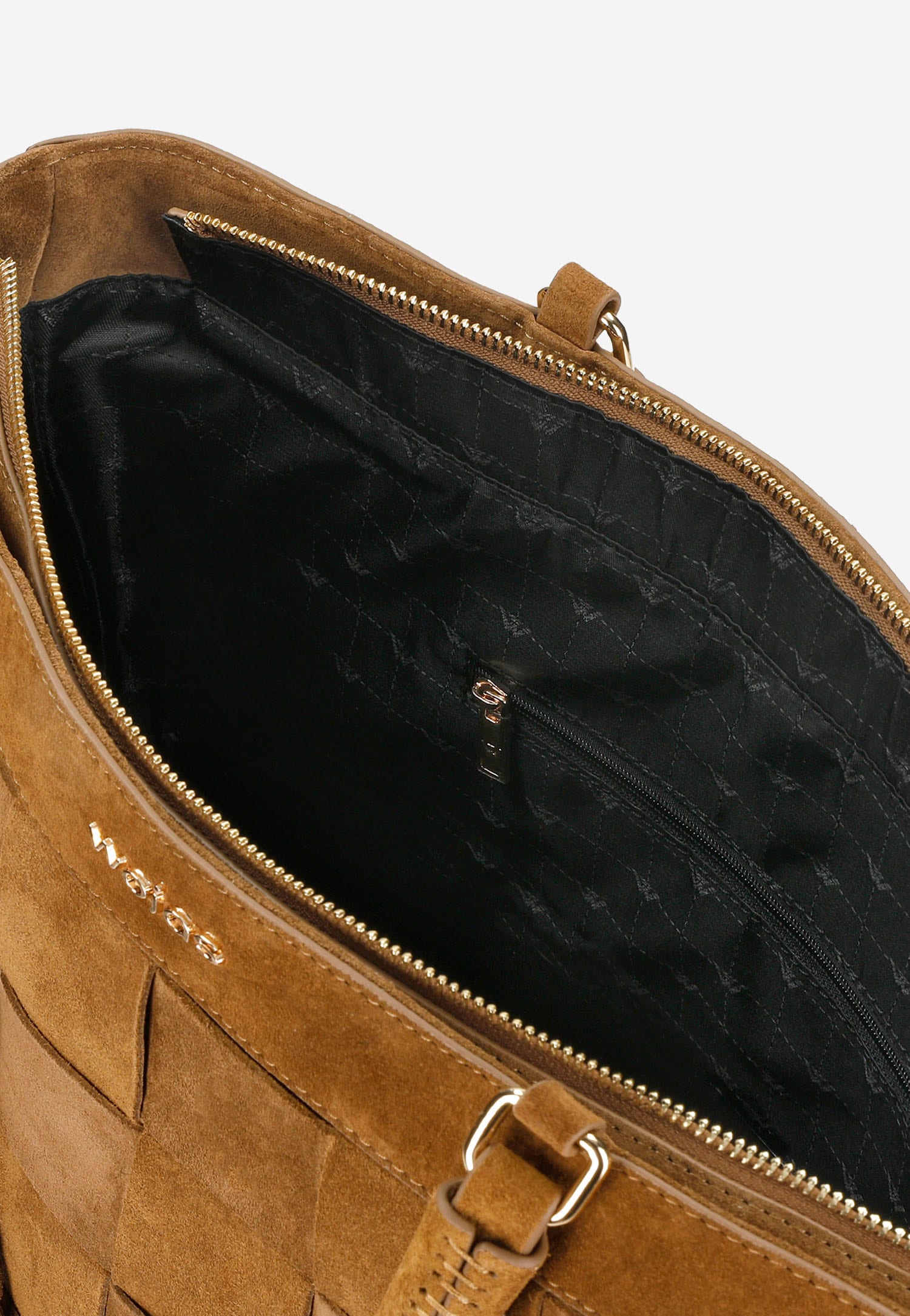 Duża pleciona torebka damska w kolorze beżowym