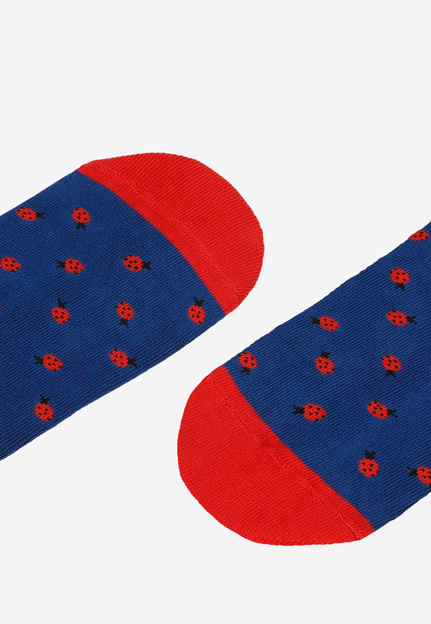 Granatowe stopki damskie z motywem biedronek