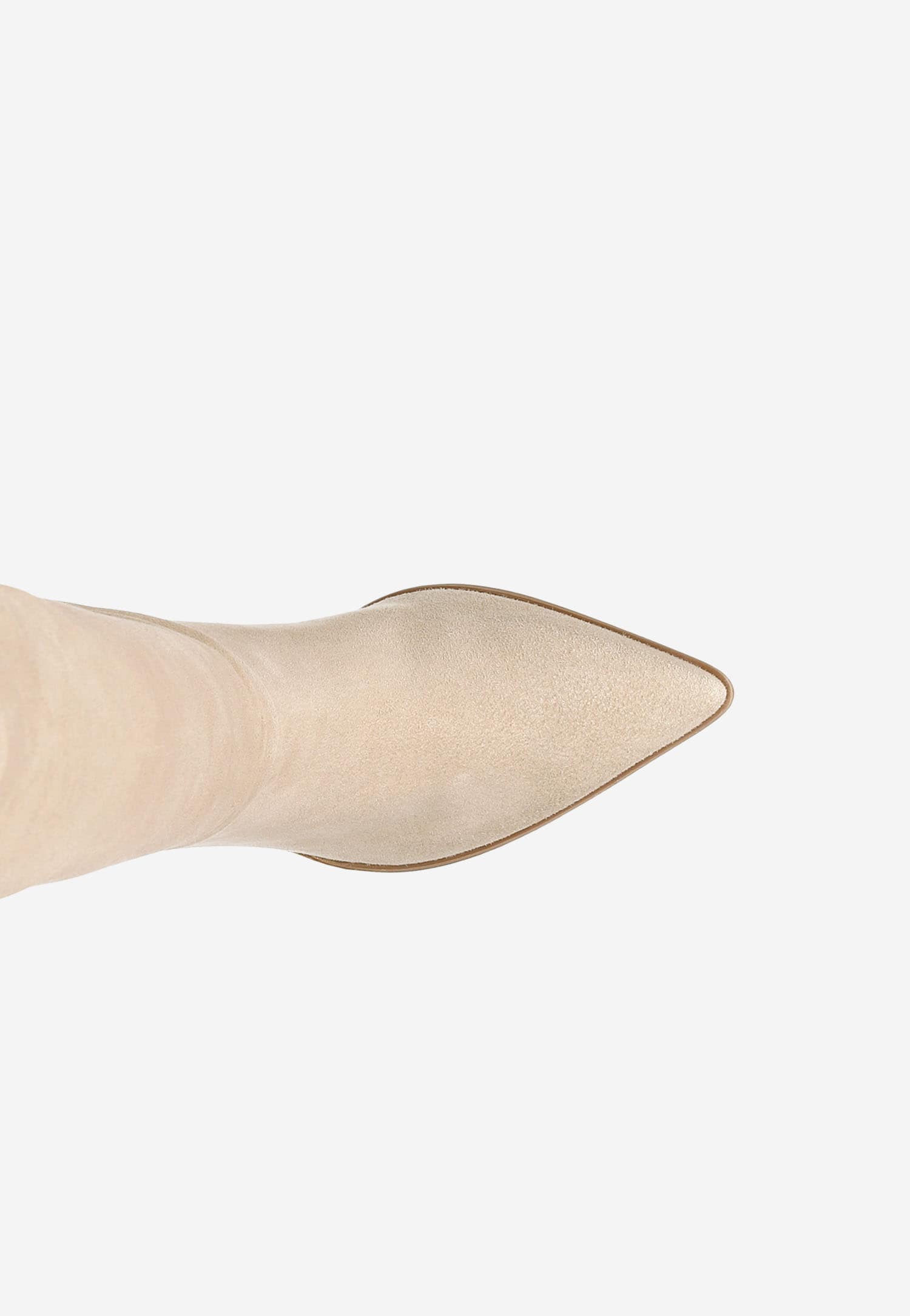 Jasnobrązowe kozaki damskie na słupku