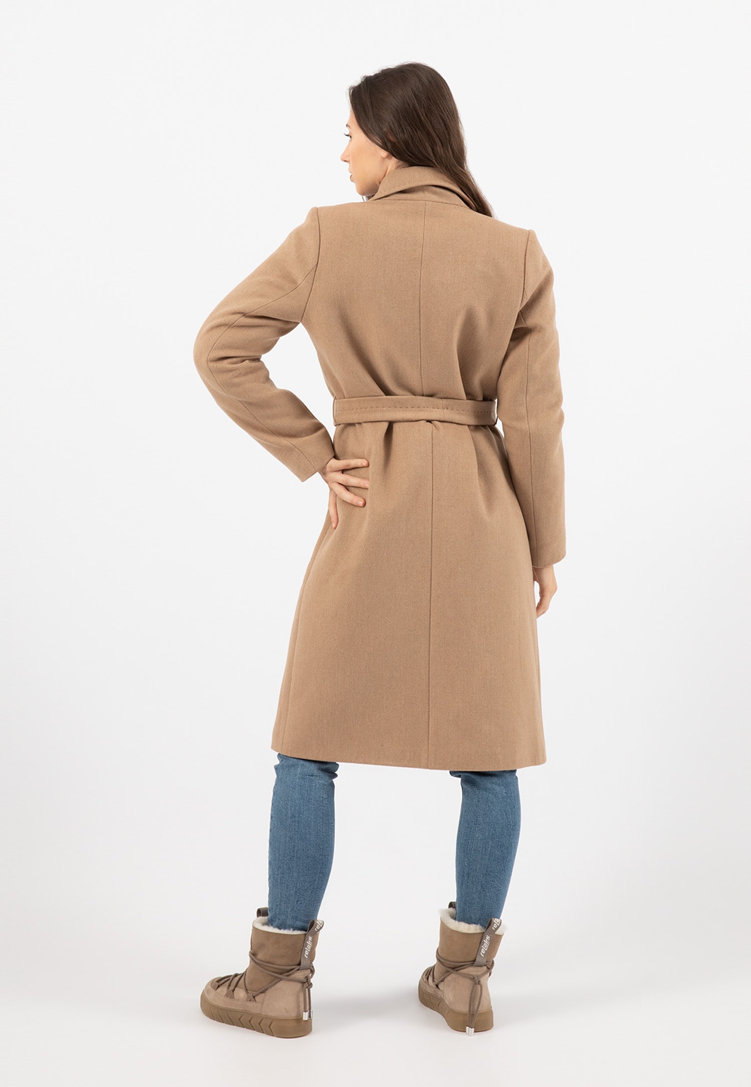 RELAKS beżowy płaszcz damski