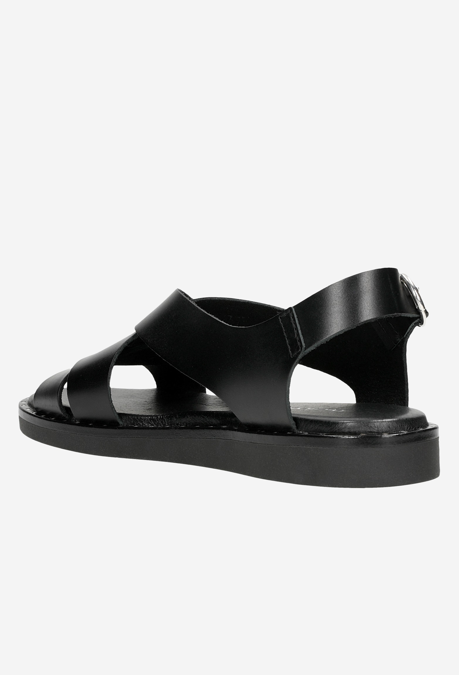 Czarne skórzane sandały damskie